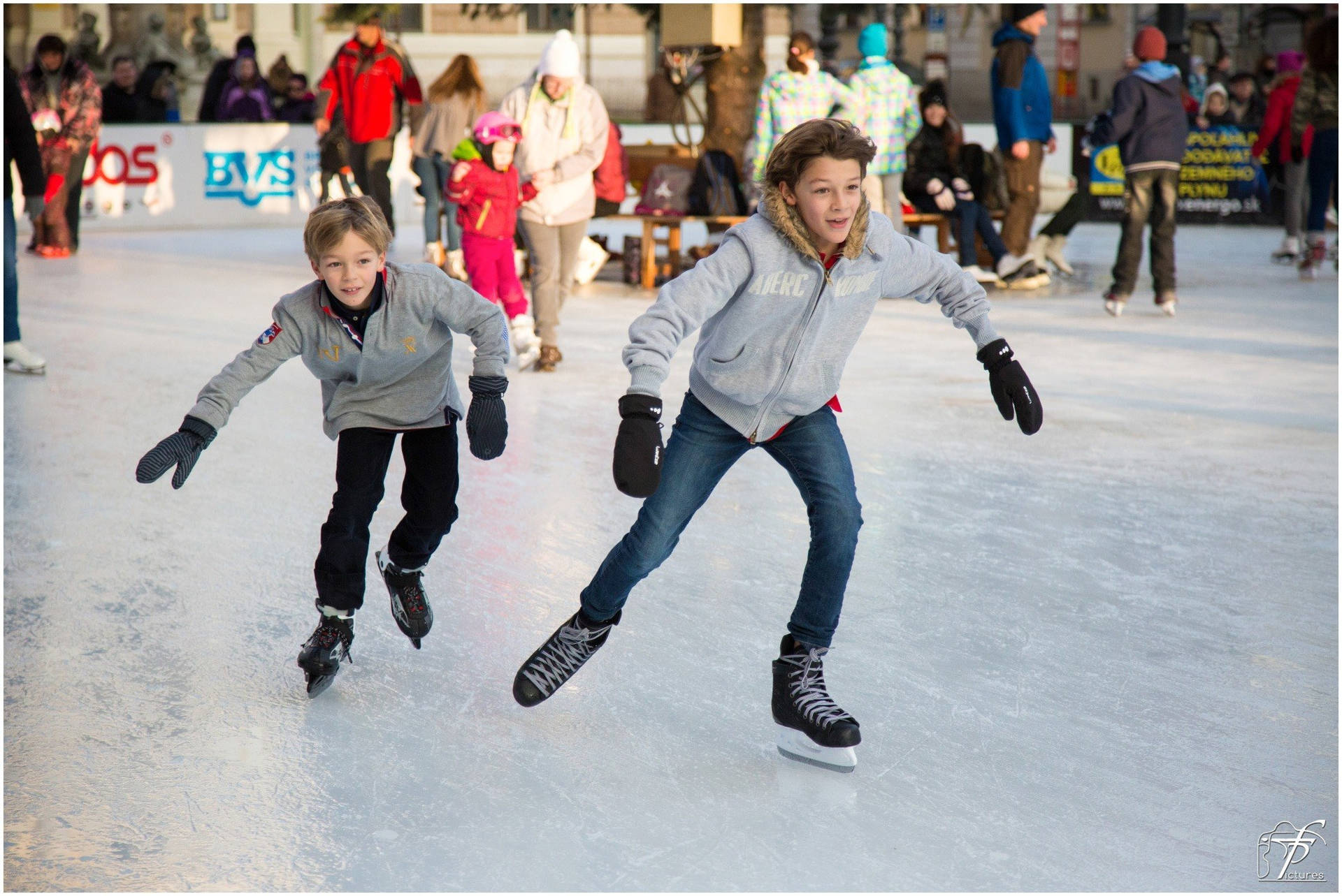 Boys Ice Skating Background