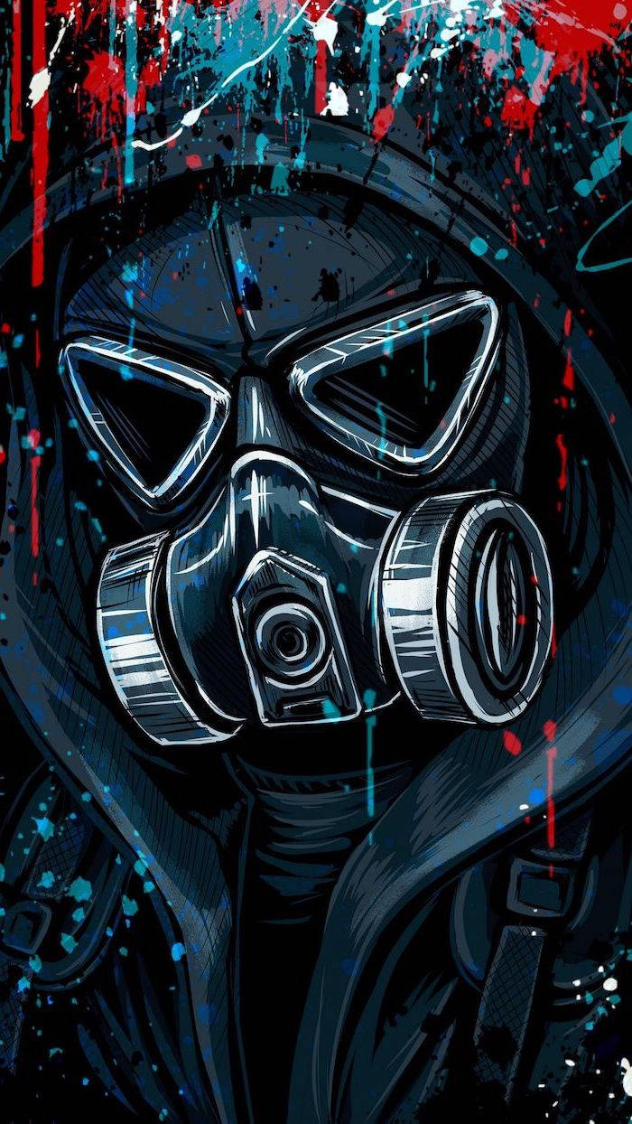 Boys With Gas Mask Background