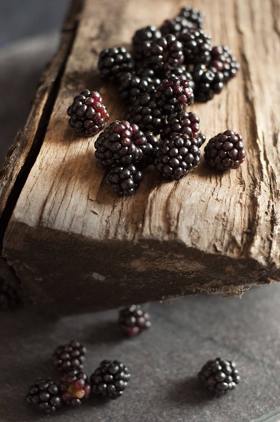 Boysenberry On Wooden Plank