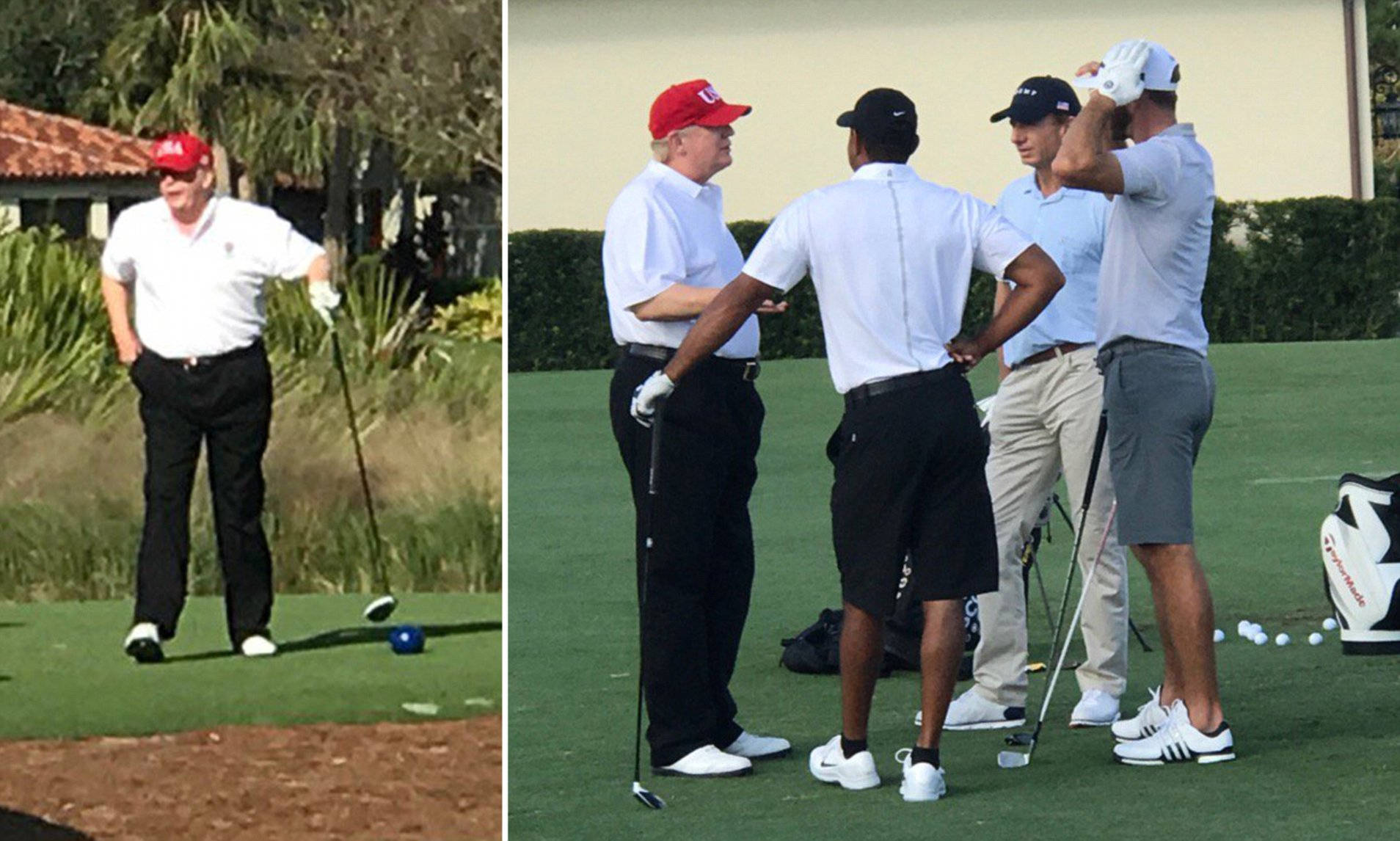 Brad Faxon With Donald Trump And Friends Background