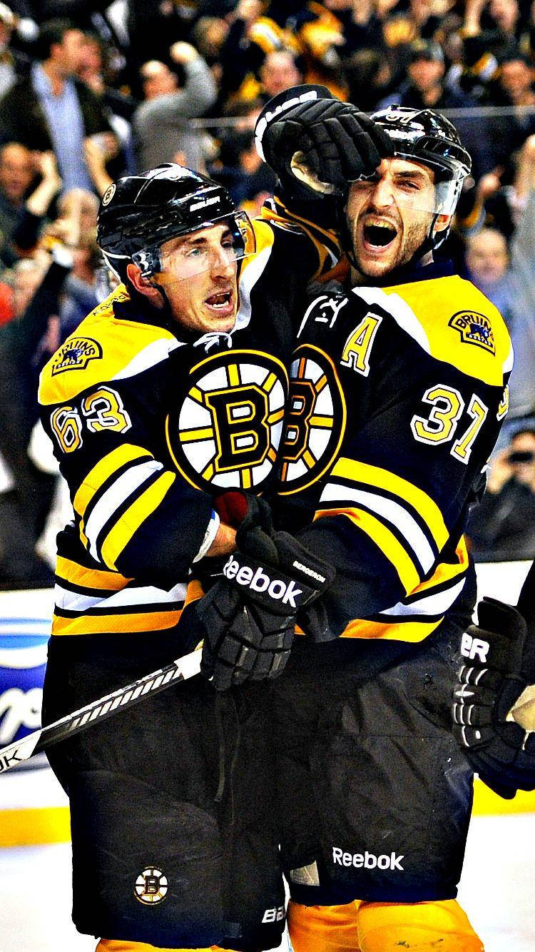 Brad Marchand Celebrating With Patrice Bergeron