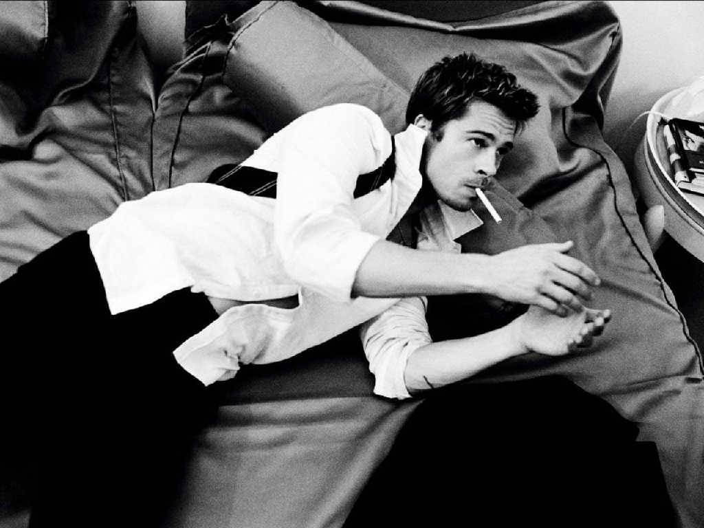 Brad Pitt Lounging In Bed