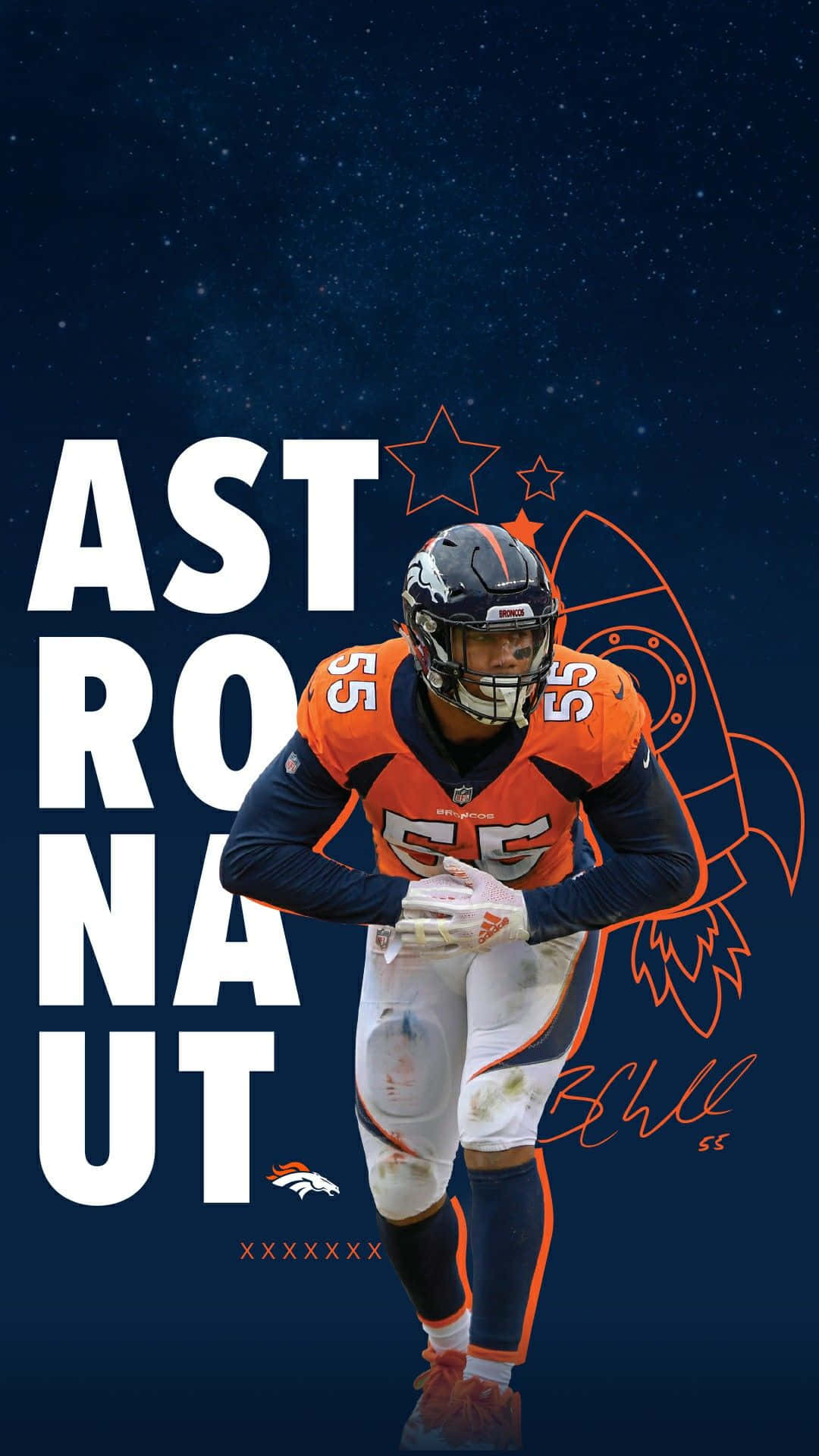 Bradley Chubb Astronaut Poster Design Background