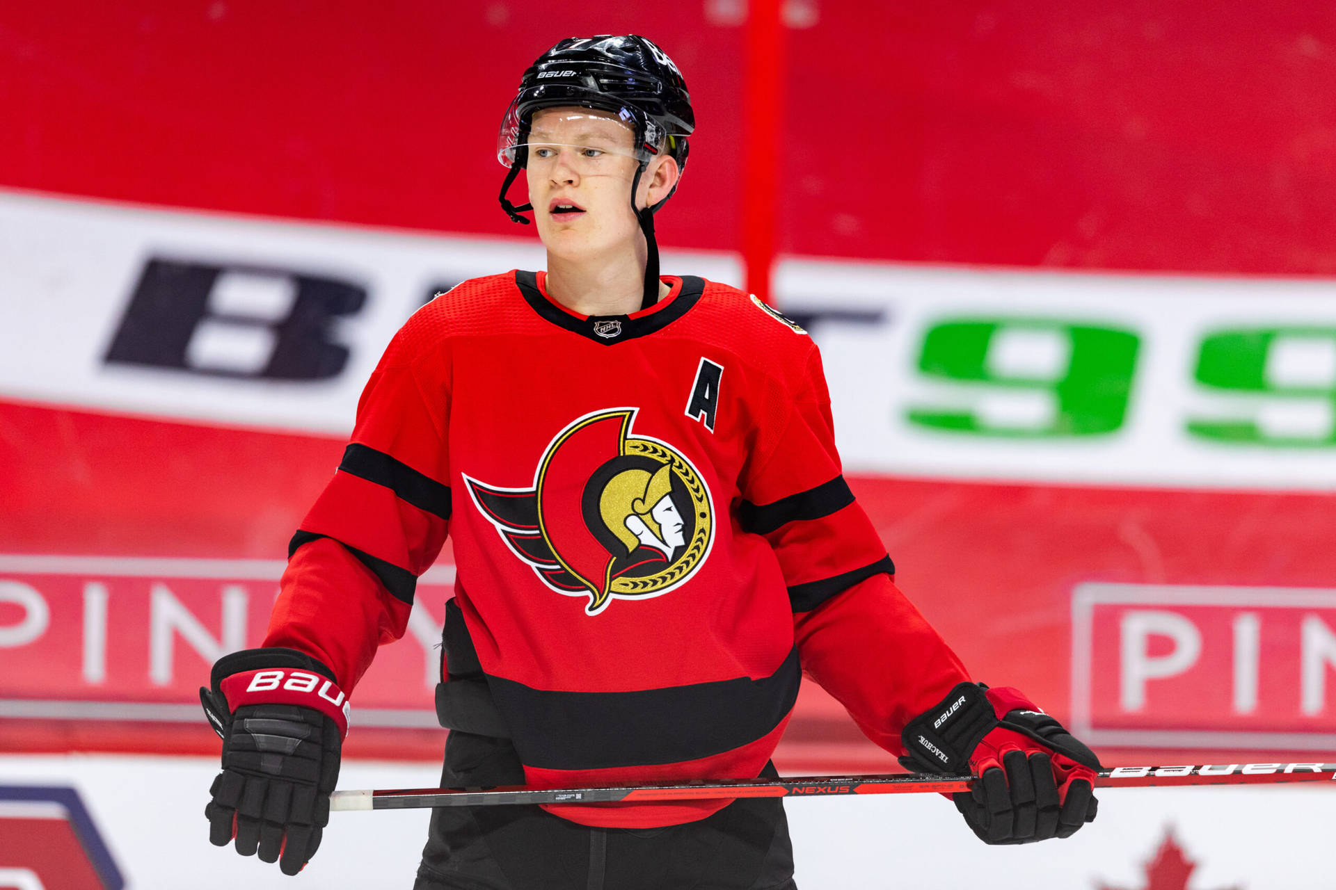 Brady Tkachuk Red Ottawa Senators Uniform