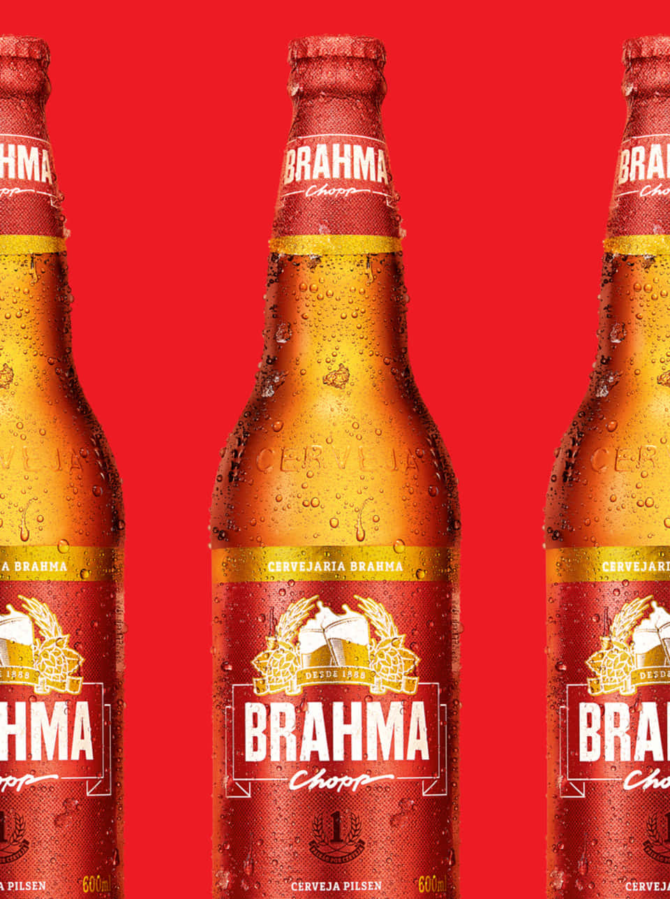 Brahma Chopp Pilsen Beer Bottles Digital Art Background