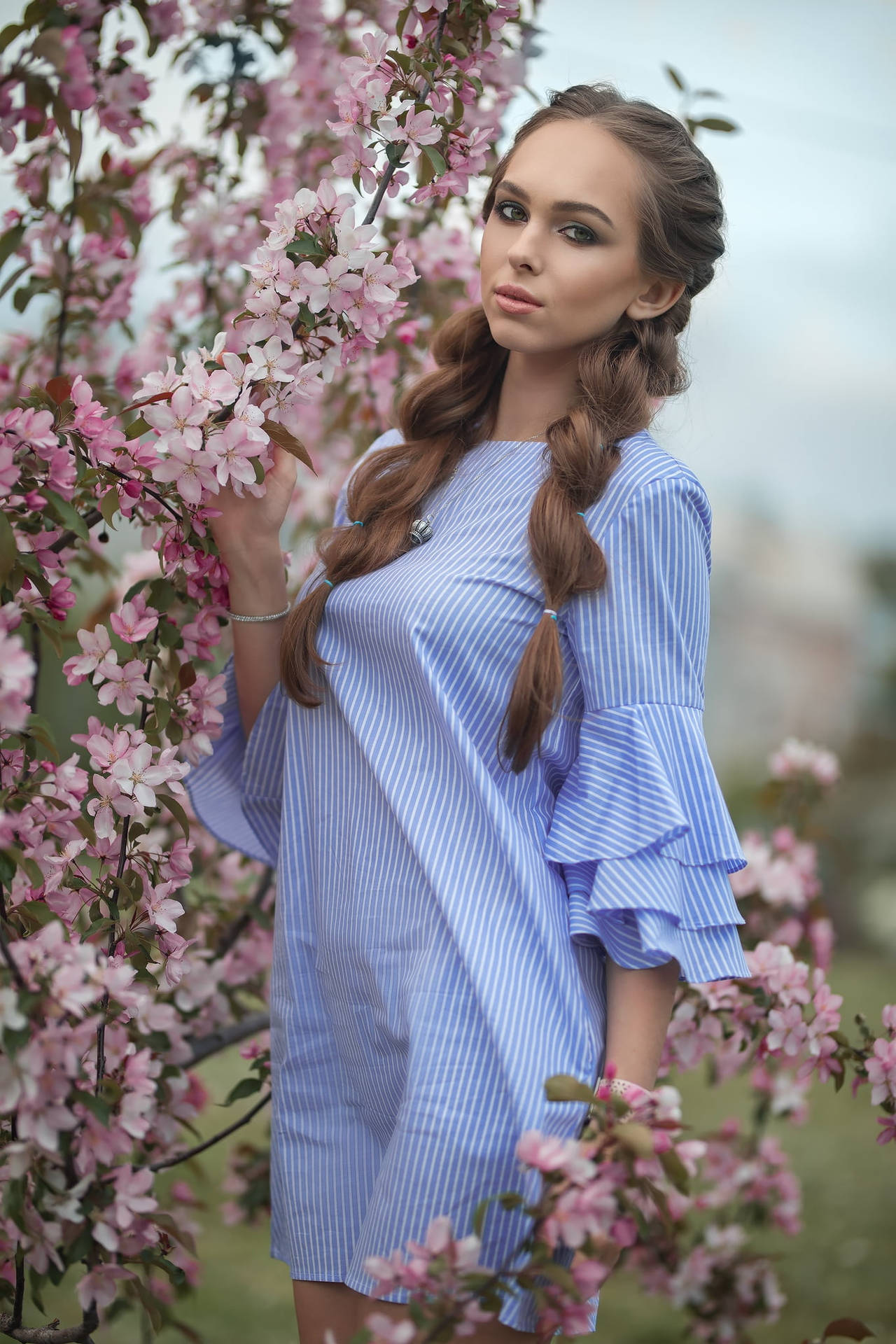 Braids And Flowers Background