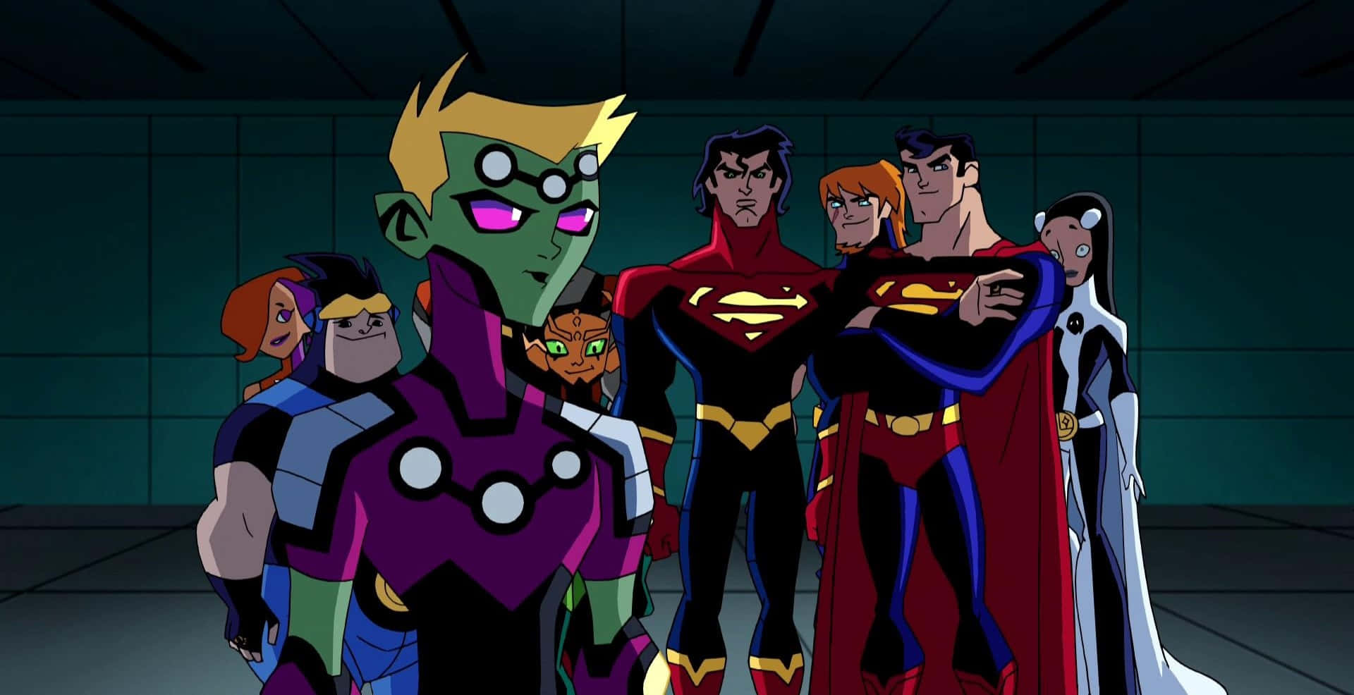 Brainiac 5 And Team Legion Of Super Heroes Background