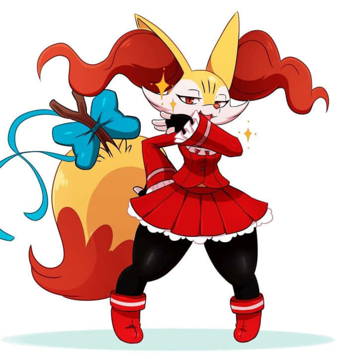 Braixen Engaging In Battle