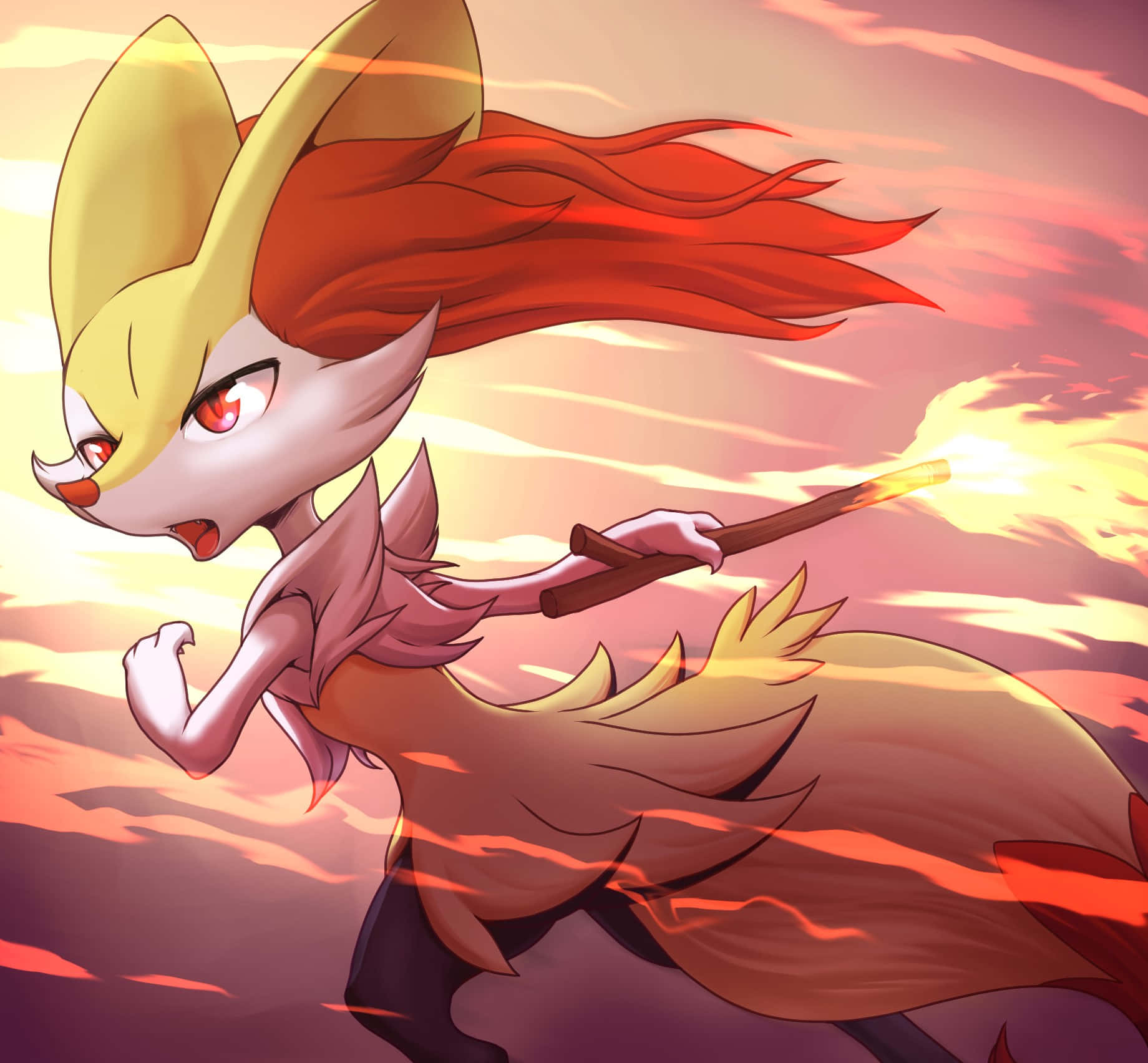 Braixen Fire Spin Attack Background