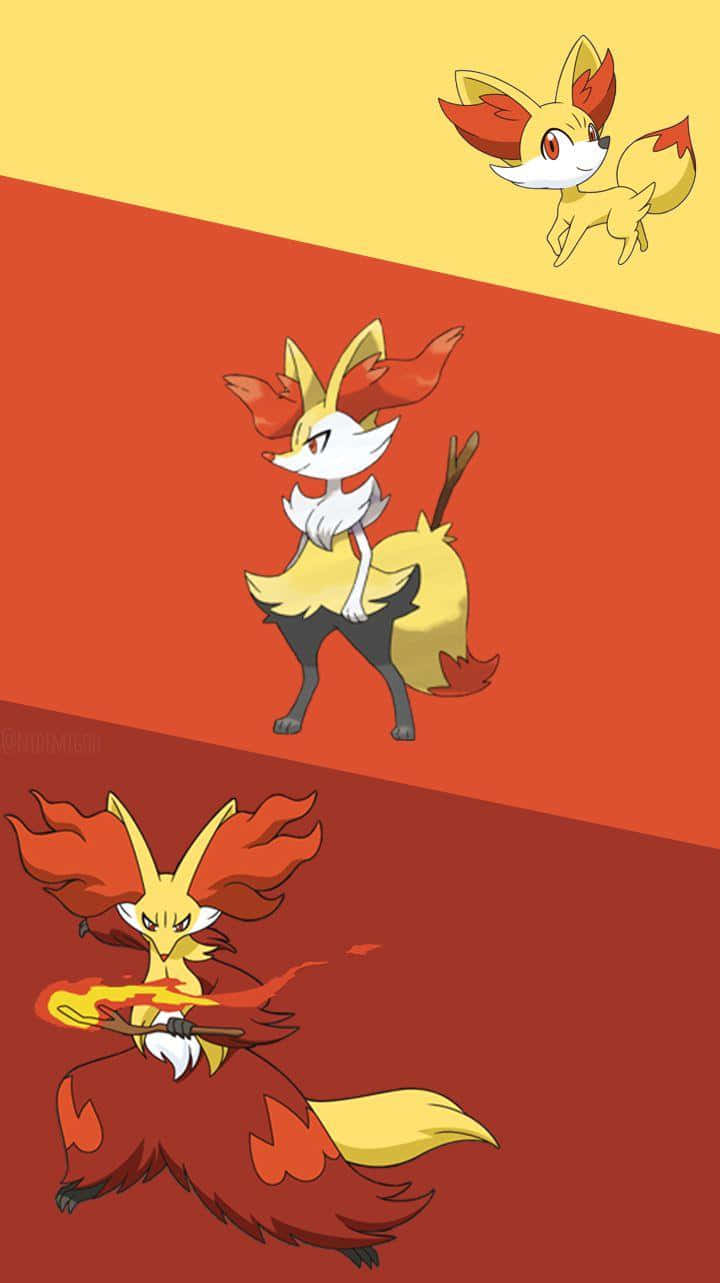 Braixen Performing Magic Trick In A Winsome Environment Background