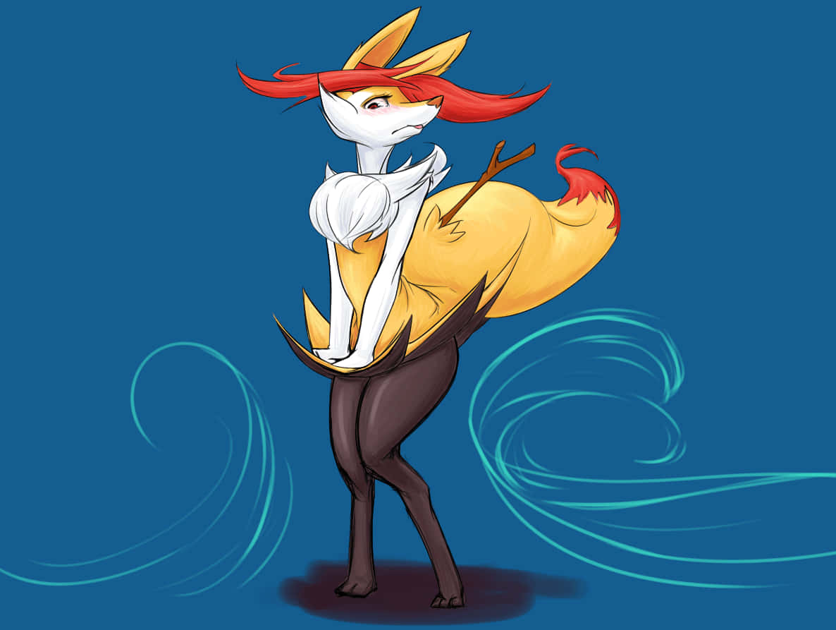 Braixen Pokemon Illustration Background