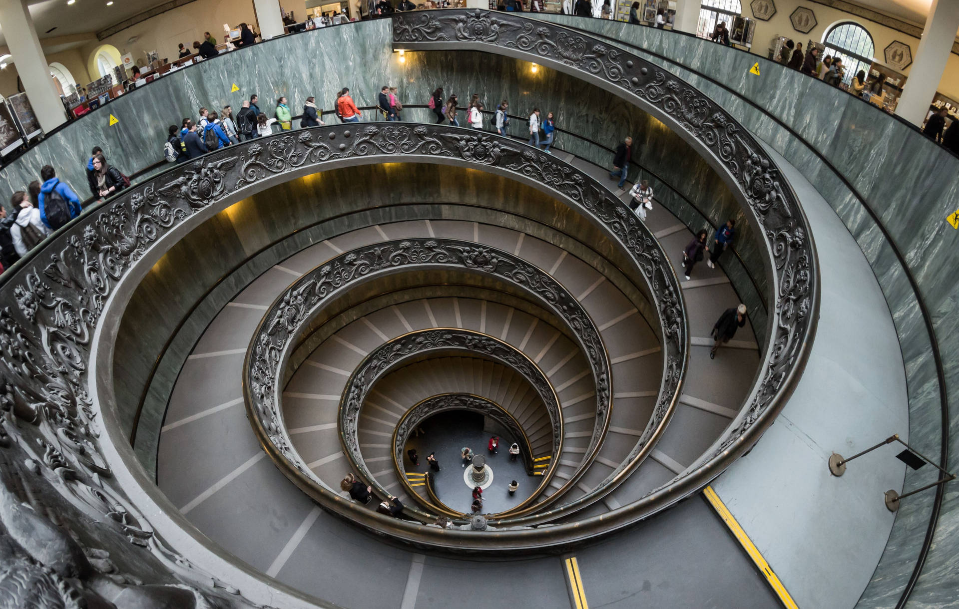 Bramante Staircase In Vatican Museum Background