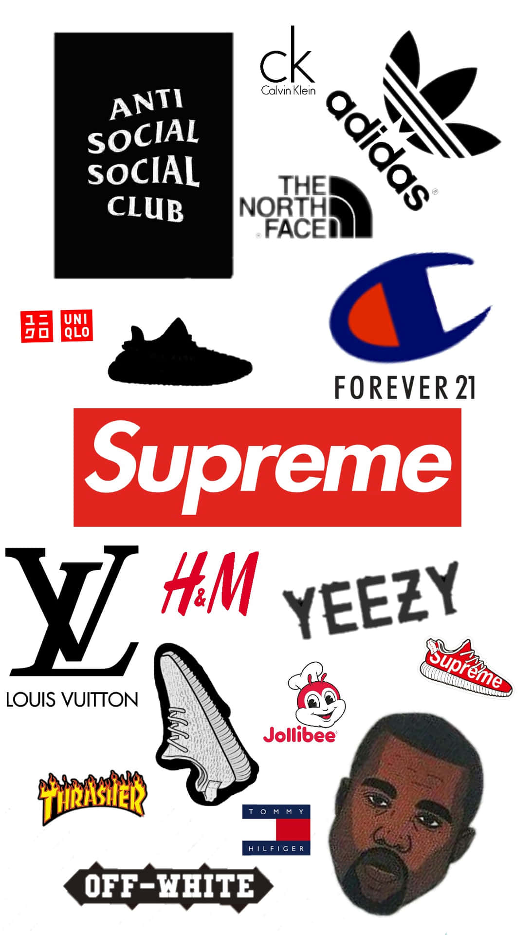 Brand Logos And Anti Social Club Iphone Background