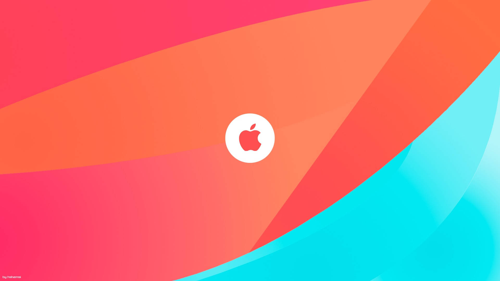 Brand New Apple Logo With Pink And Cyan Gradients Background