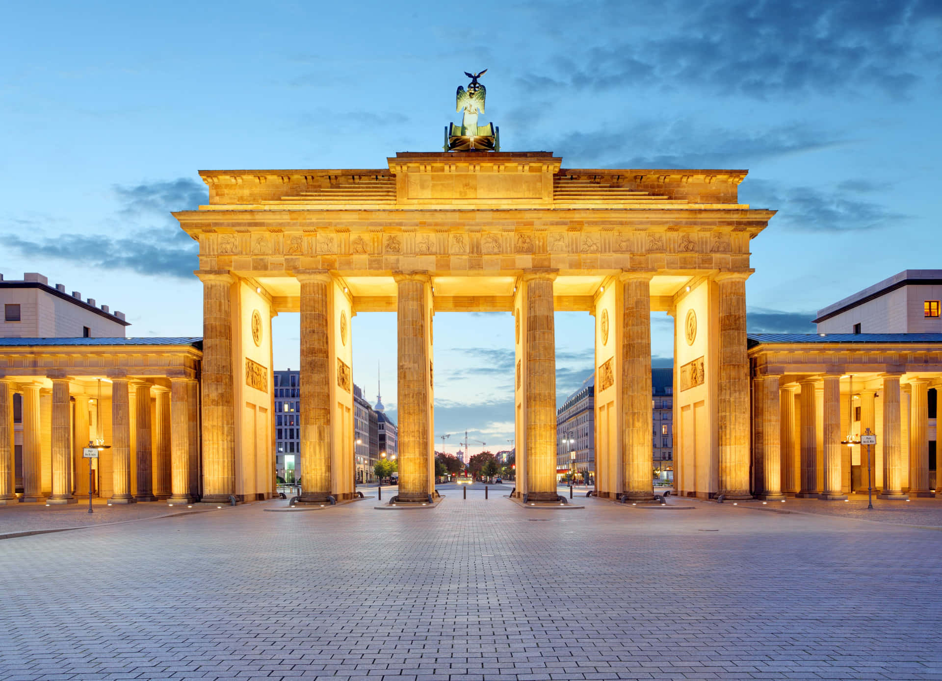 Brandenburg Gate Blue Sky Background