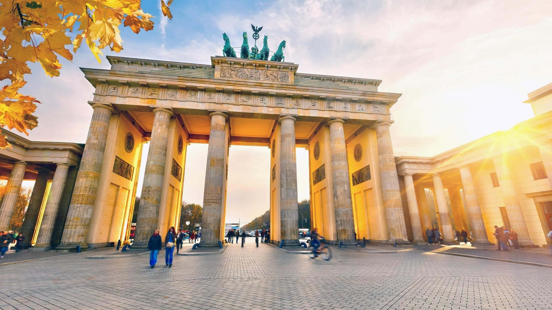 Brandenburg Gate Bright Sunlight Background