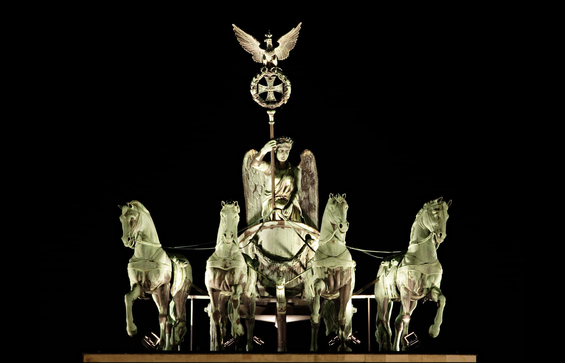Brandenburg Gate Quadriga At Night Background