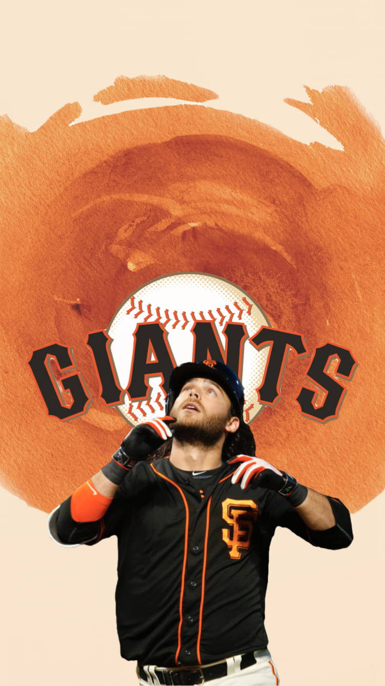 Brandon Crawford Black And Orange Art Background