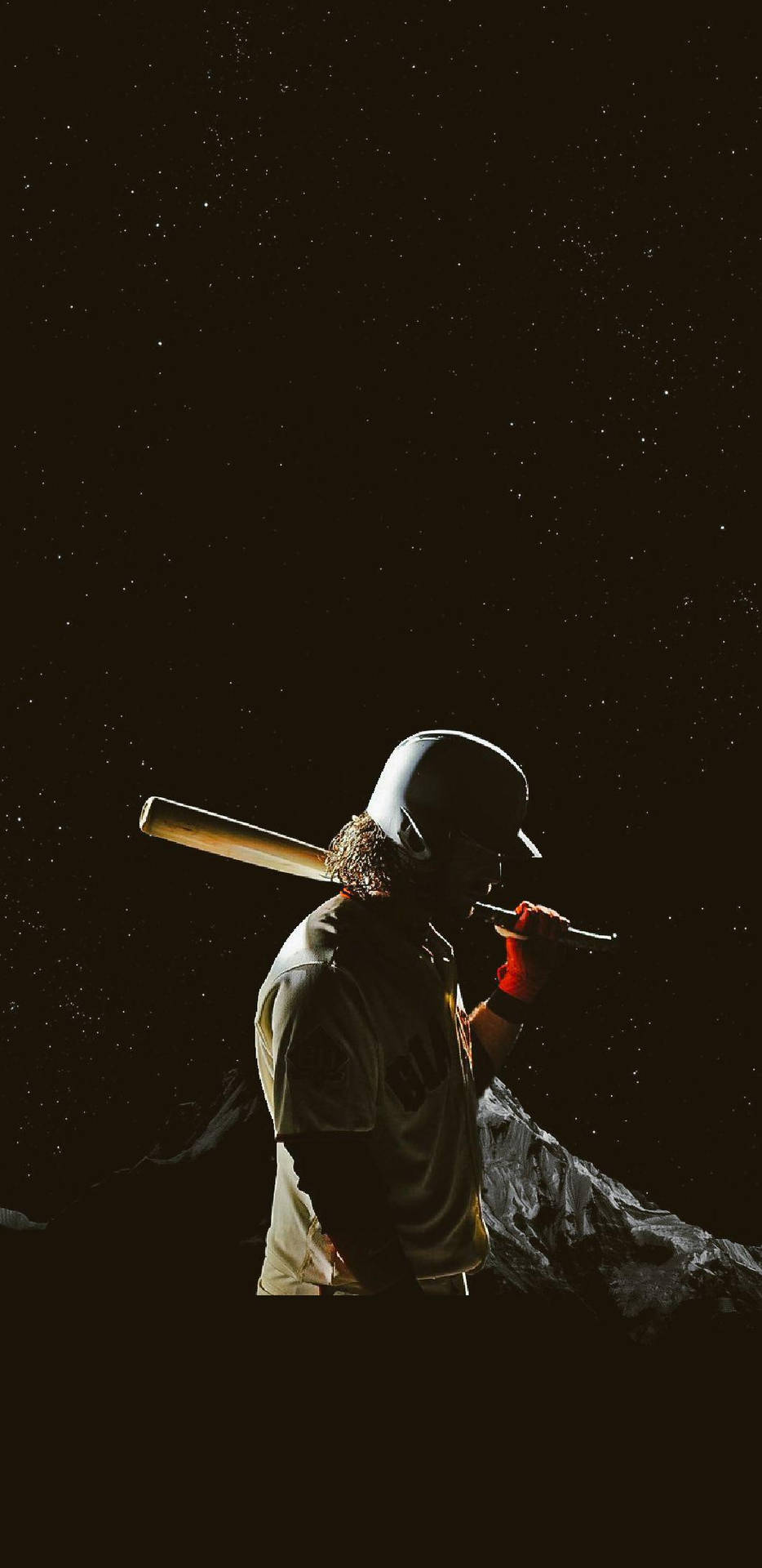 Brandon Crawford In The Dark Minimalist Background