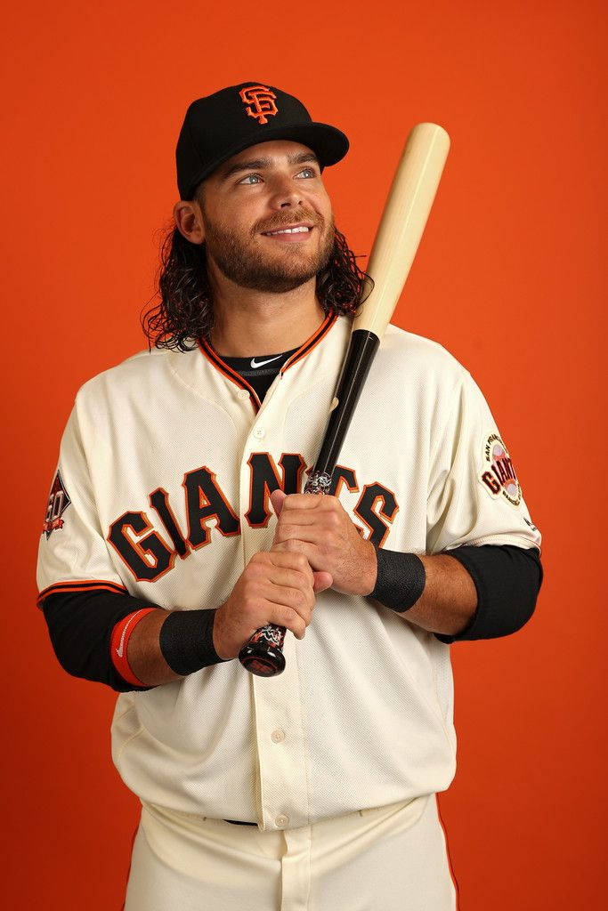 Brandon Crawford Smiling Pose Background