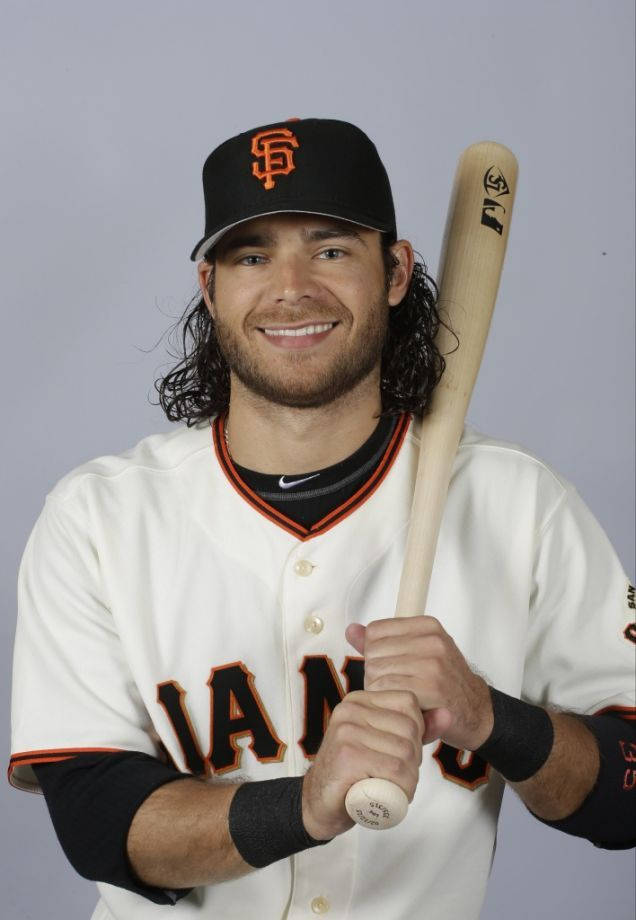 Brandon Crawford Smiling Profile Shot Background