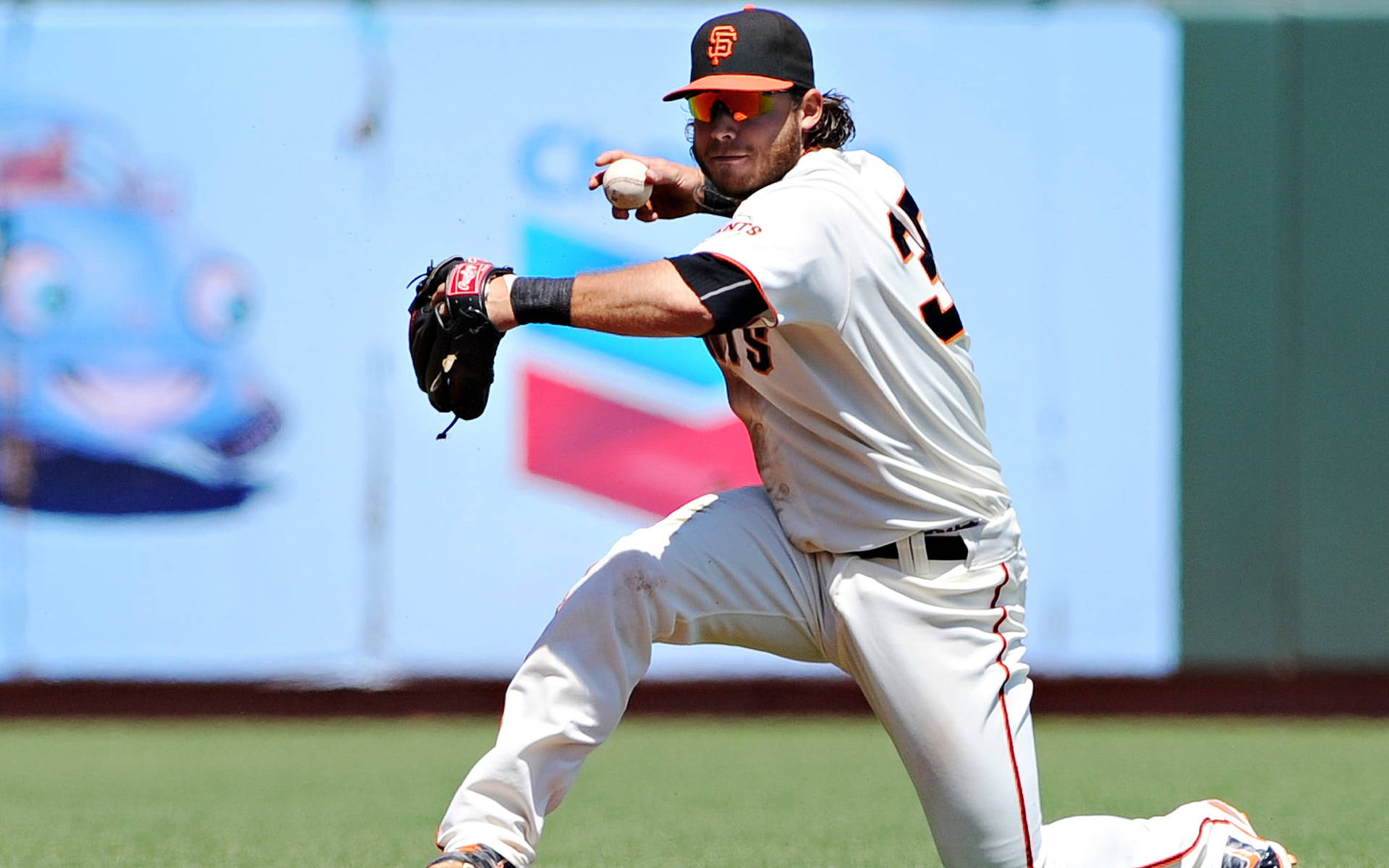 Brandon Crawford With His Game Face On Background