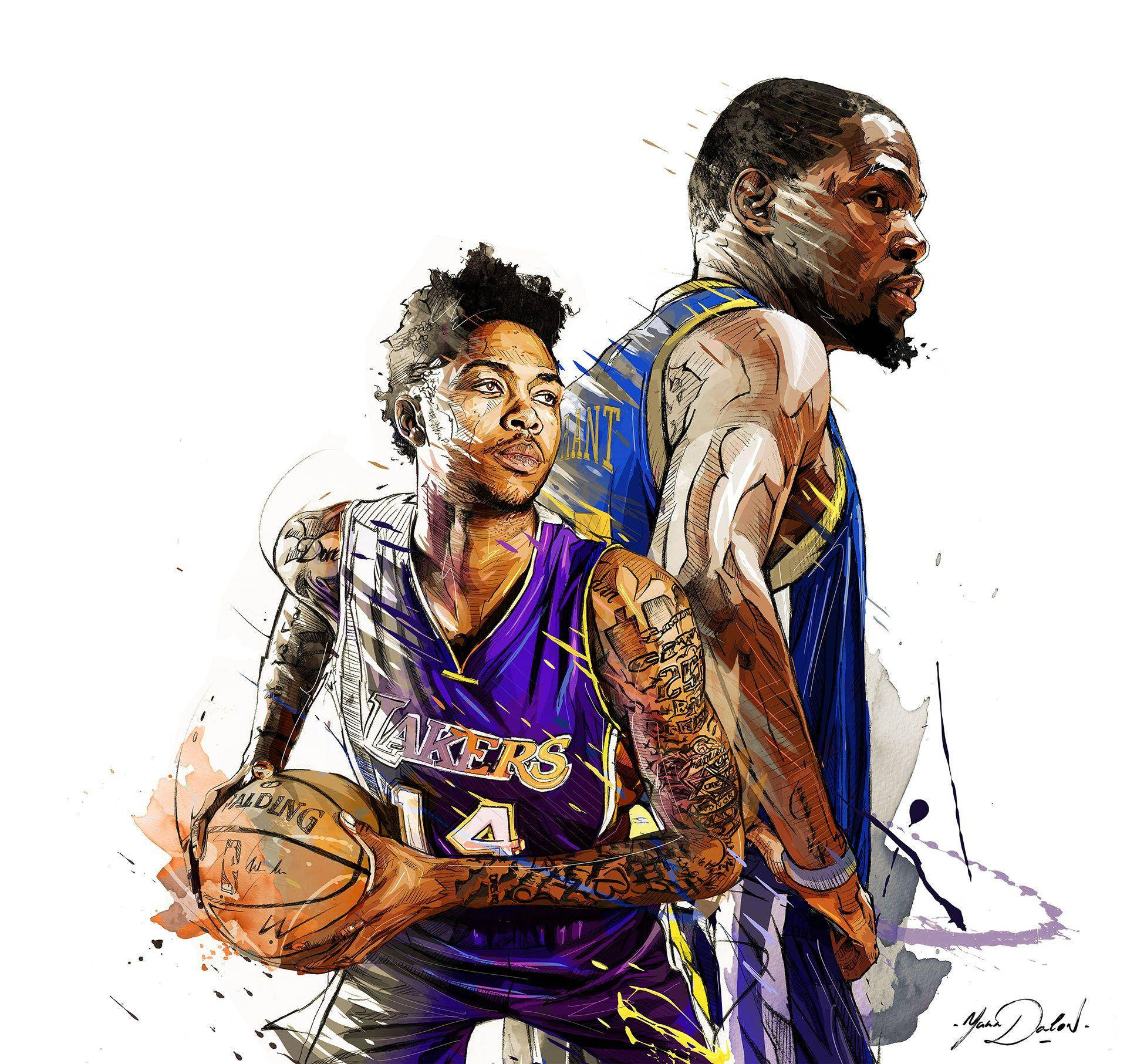 Brandon Ingram And Kevin Durant Background