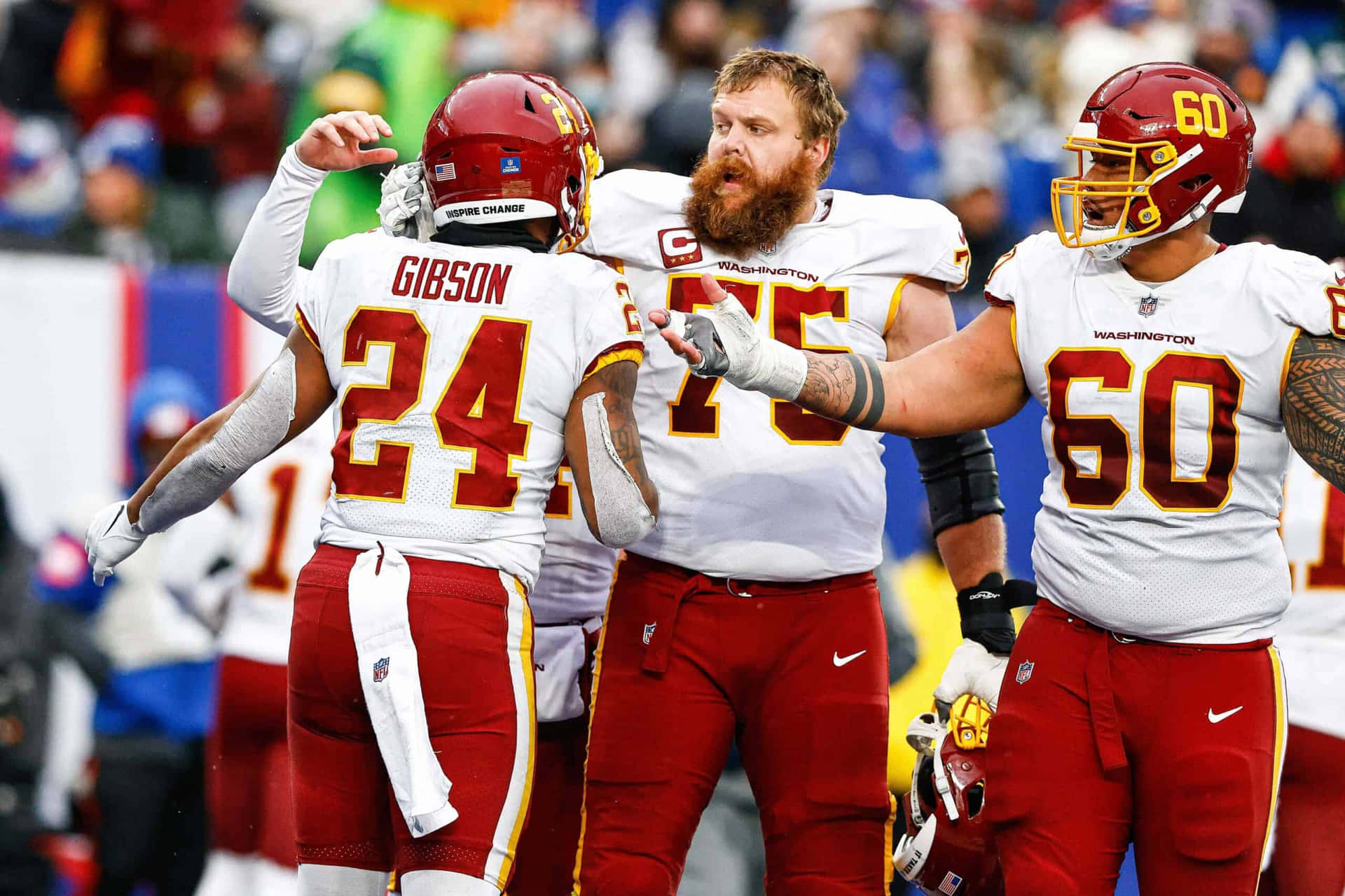 Brandon Scherff With Jacksonville Jaguars Teammates Background