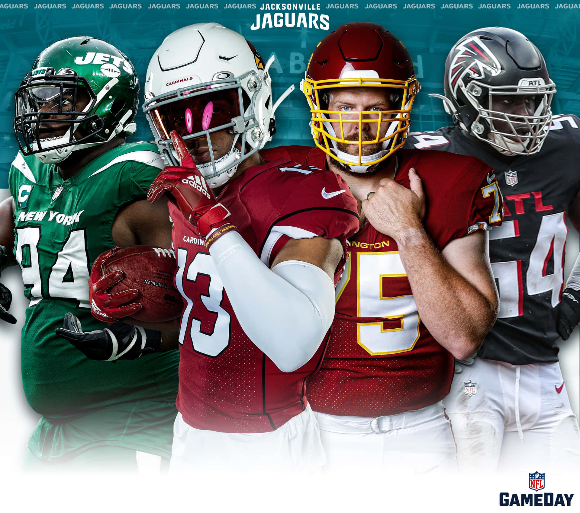 Brandon Scherff With Jacksonville Jaguars Teammates Background