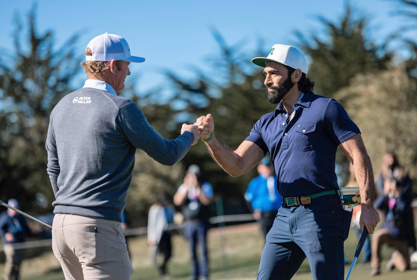 Brandt Snedeker Fist Bump With Player Background