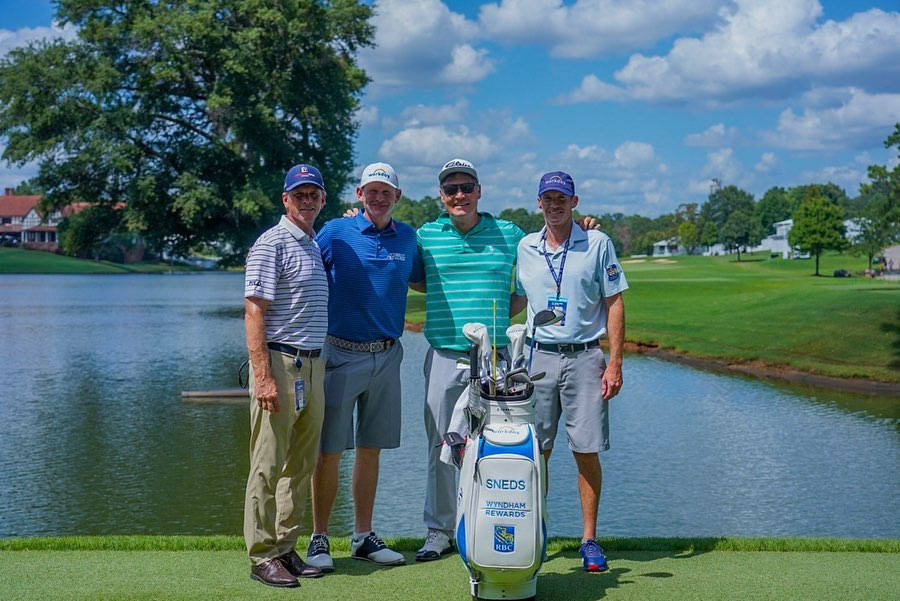 Brandt Snedeker In Action During A Golf Game. Background