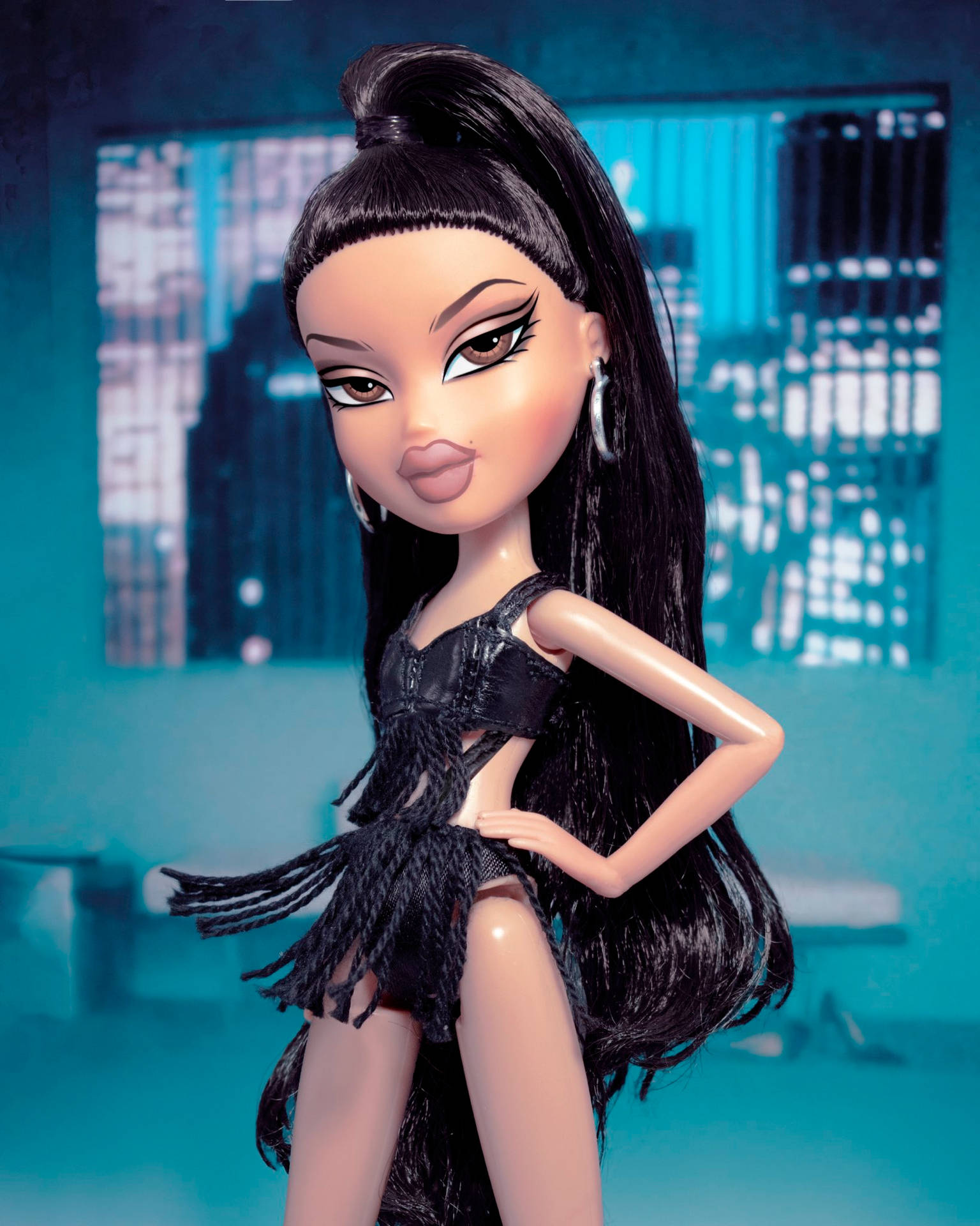 Bratz Aesthetic Super Model In Black Background