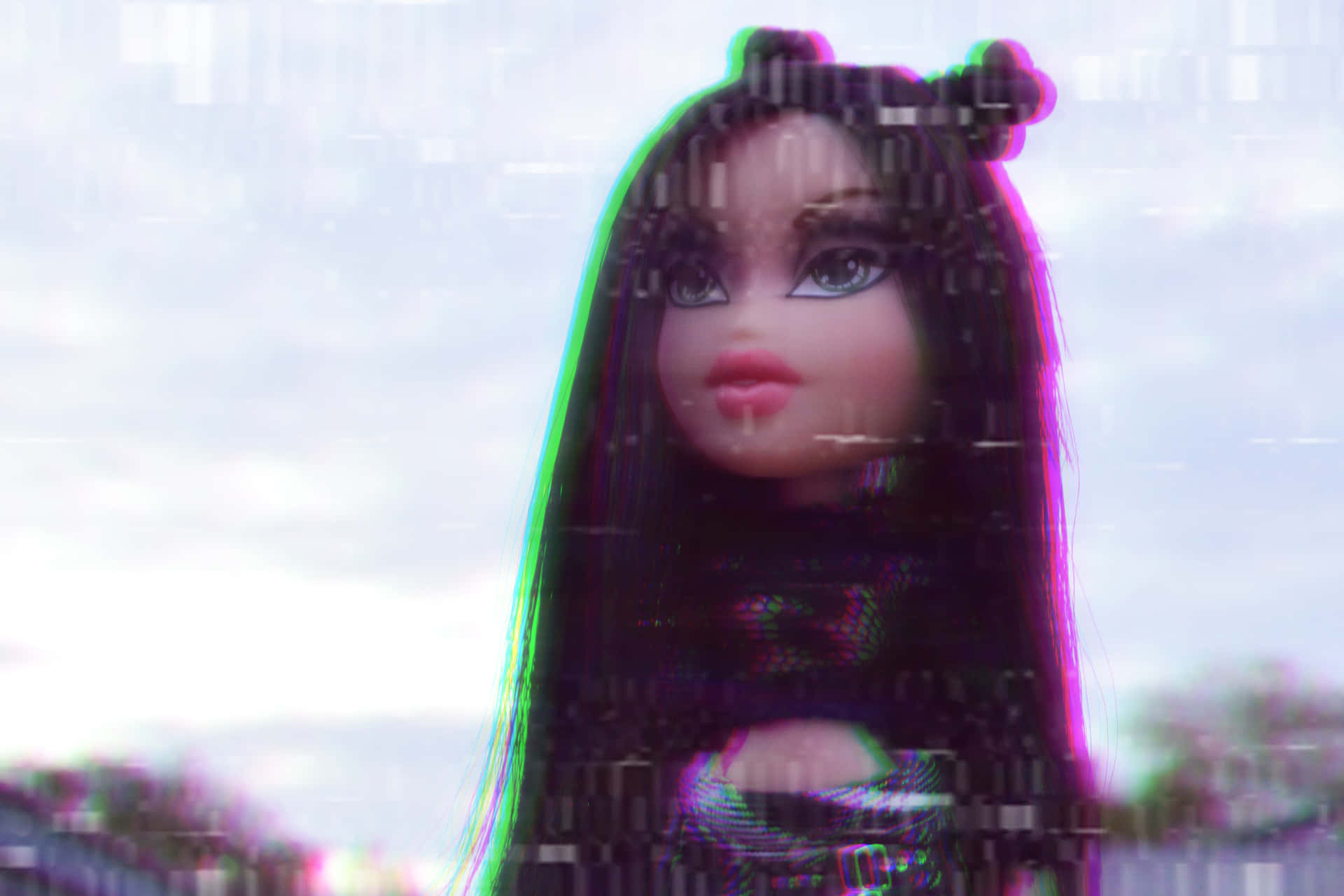 Bratz Doll Aesthetic Glitch Background