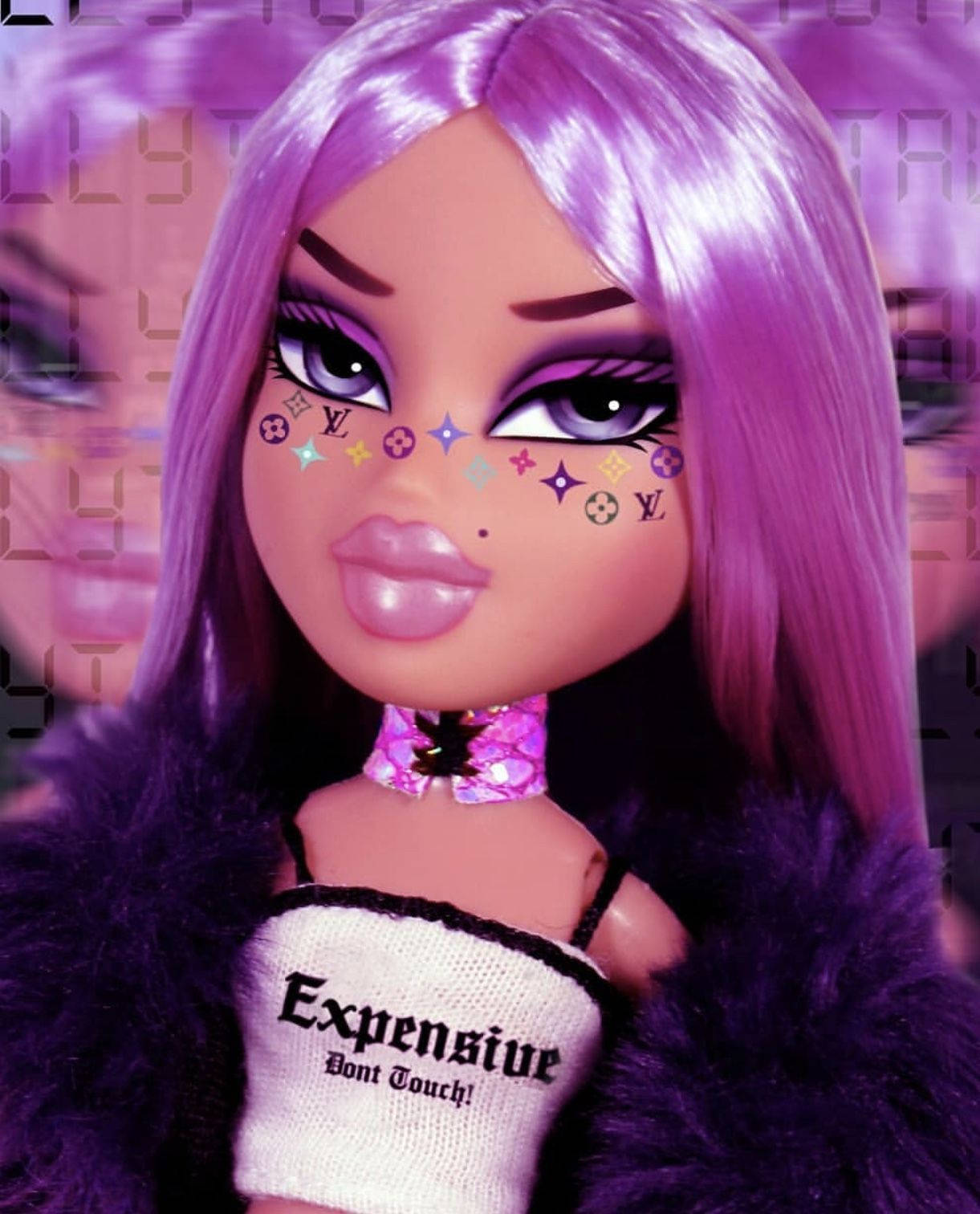 Bratz Doll Purple Hair Background