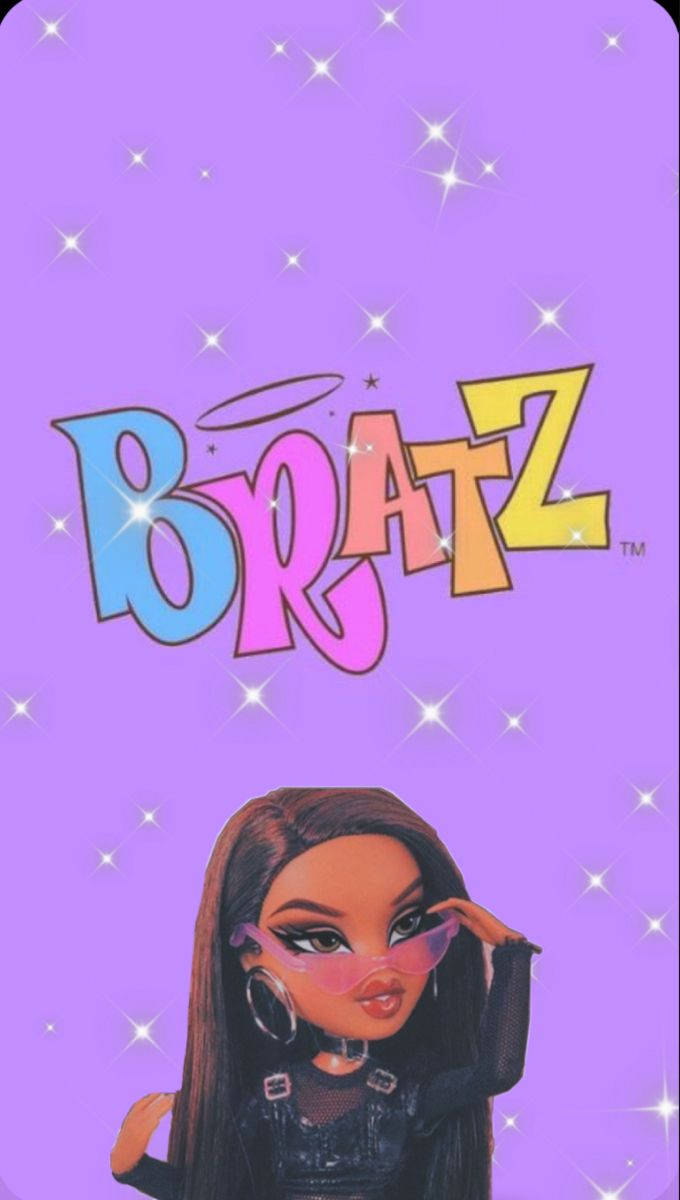 Bratz Dolls Black Hair Purple Background