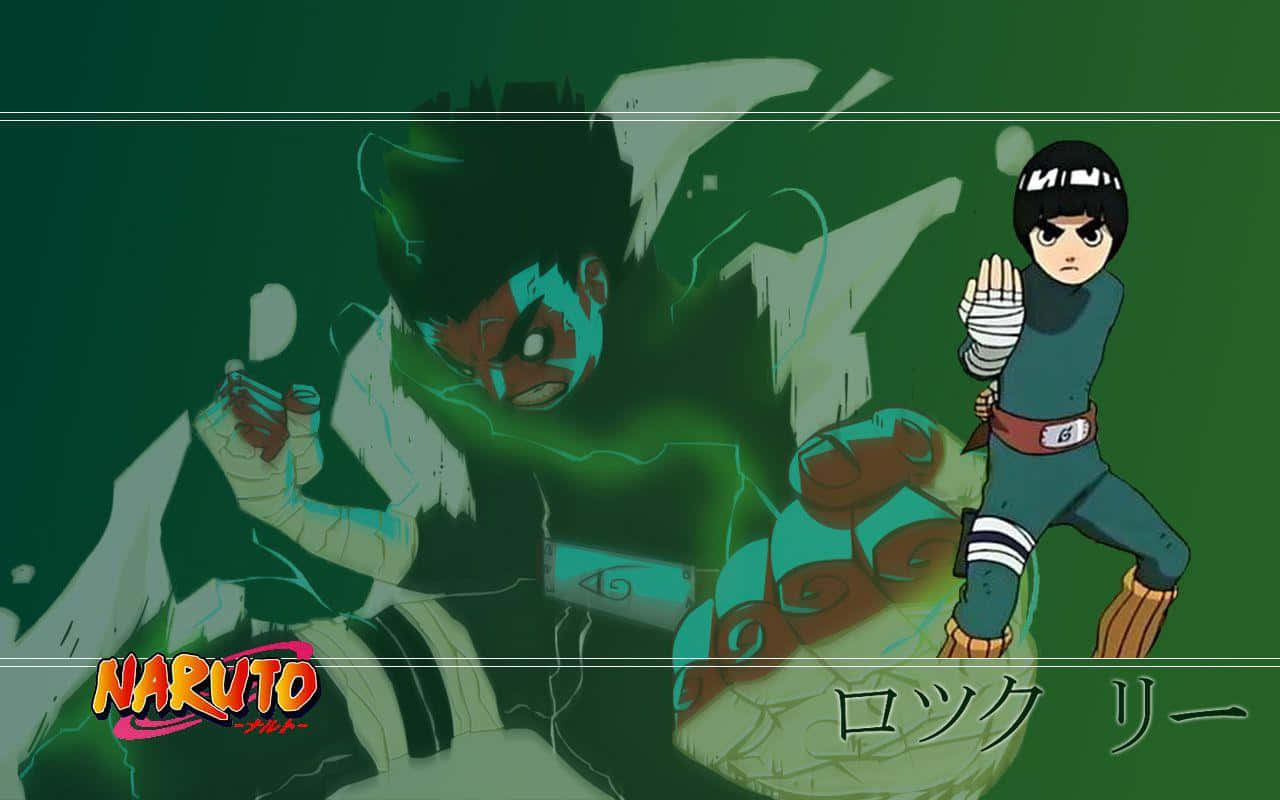 Brave And Powerful, Naruto Green Soars Through The Night Sky Background