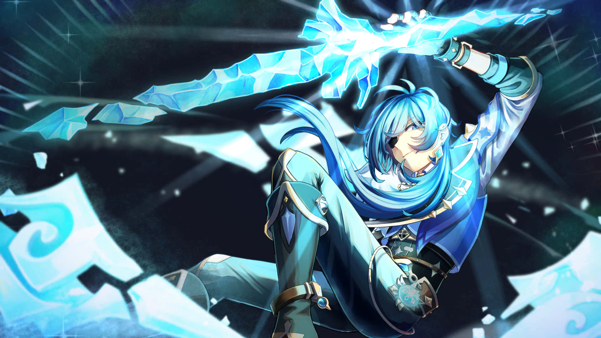 Brave Cryo Knight - Kaeya Of Genshin Impact Background