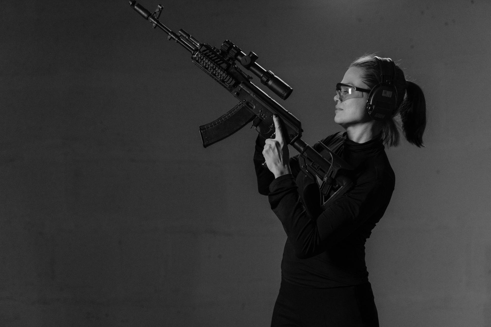 Brave Female Sniper On Duty