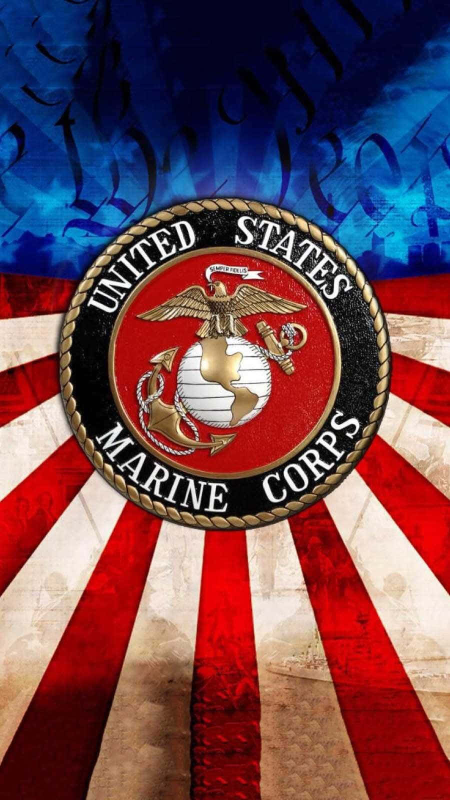 Brave Us Marines Saluting During A Military Ceremony Background