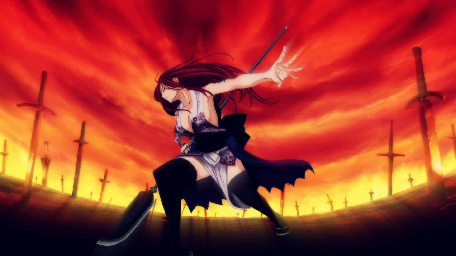 Brave Warrior Erza Scarlet Background