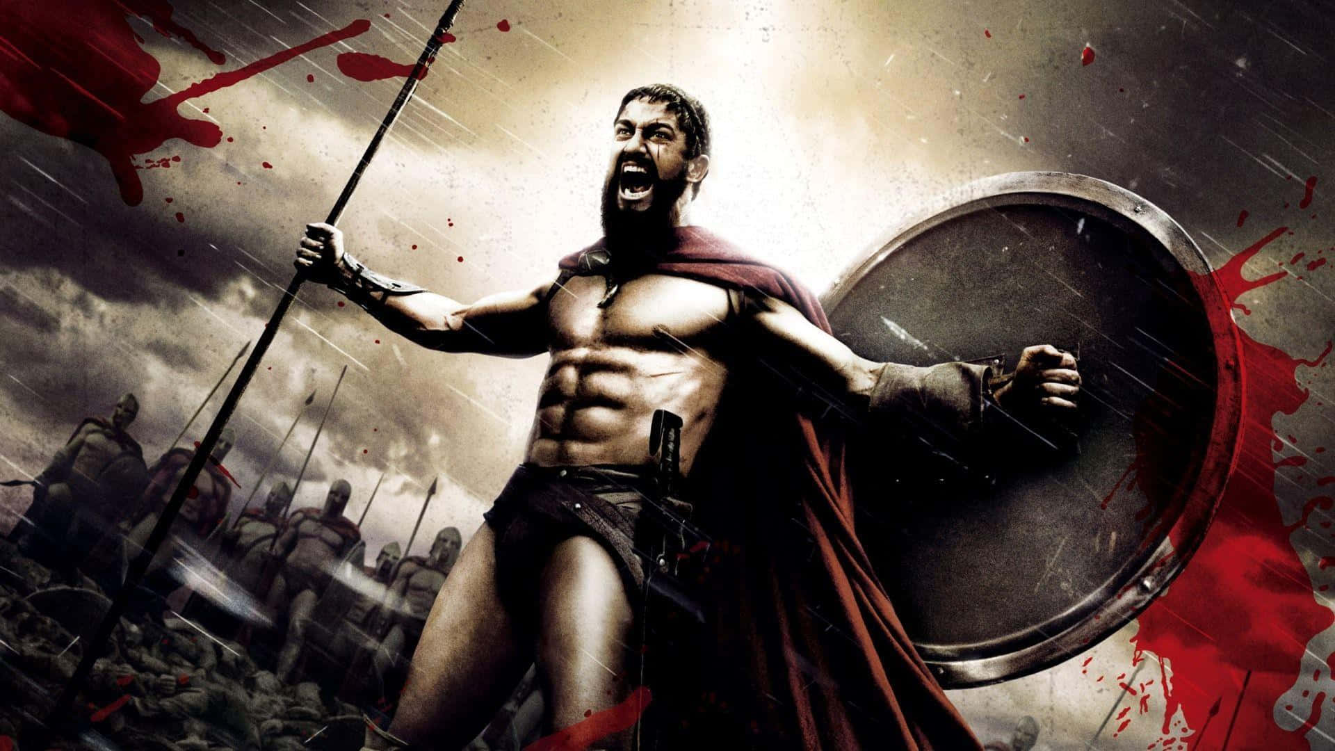 Brave Warriors Of Sparta Ready For Battle In The Film 300 Background