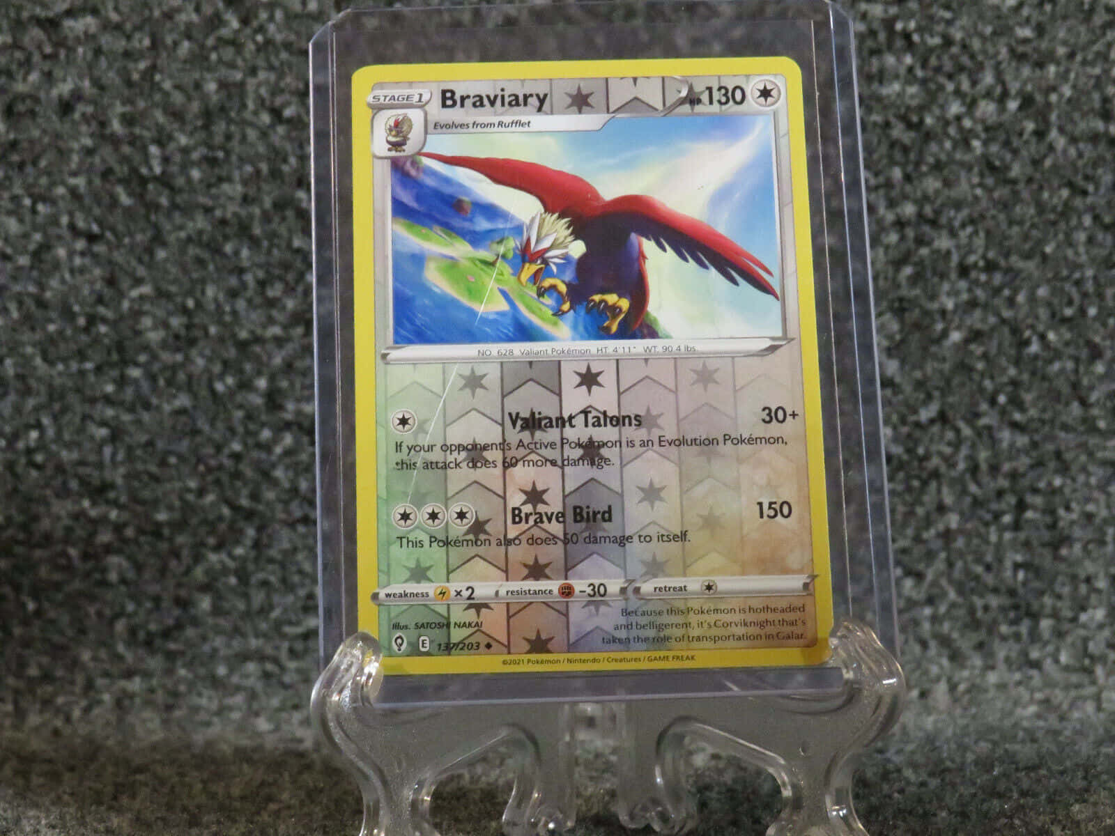 Braviary Pokémon Card With Clear Casing
