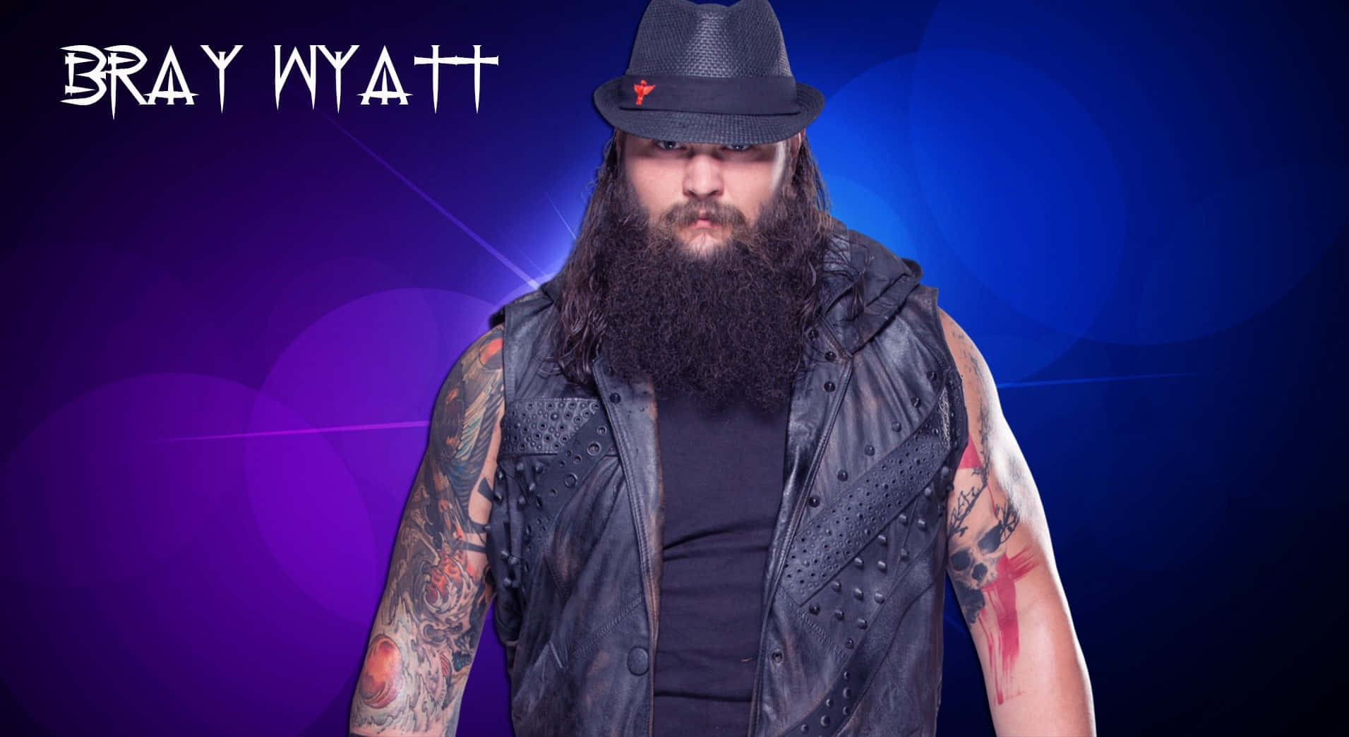 Bray Wyatt Posing In His Iconic Style At Wwe Background