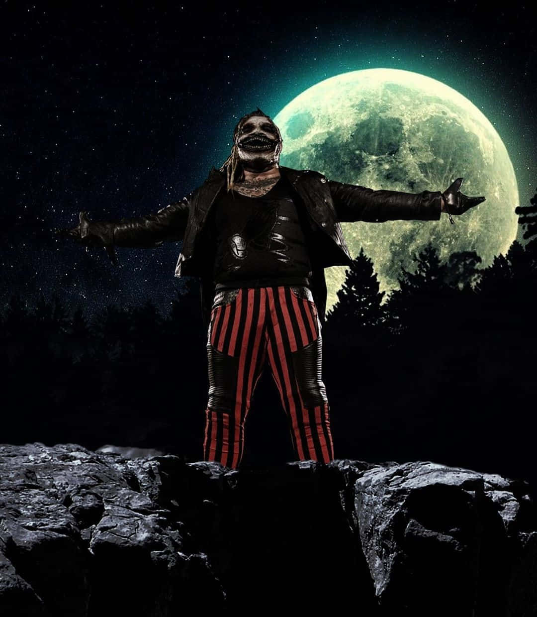 Bray Wyatt The Fiend Evil Laughing Digital Art Background