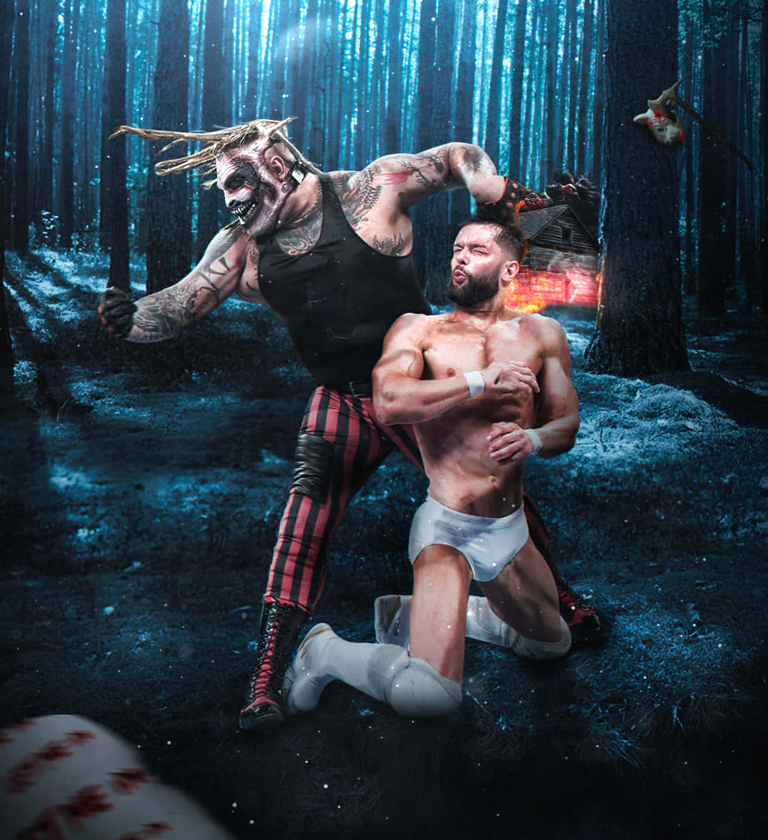 Bray Wyatt The Fiend Wwe Vector Art Background