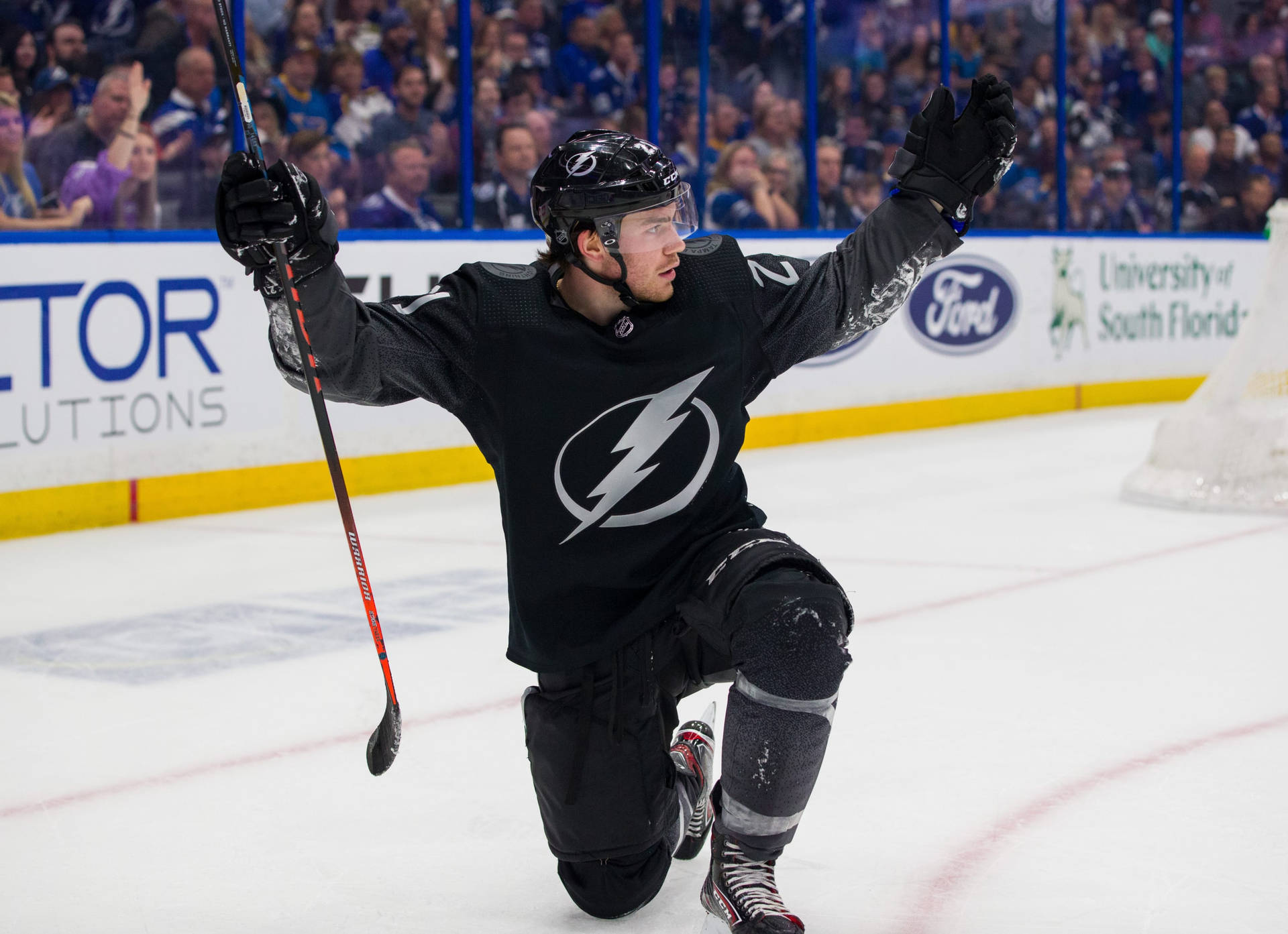 Brayden Point Tampa Bay Lightning Black Jersey Background