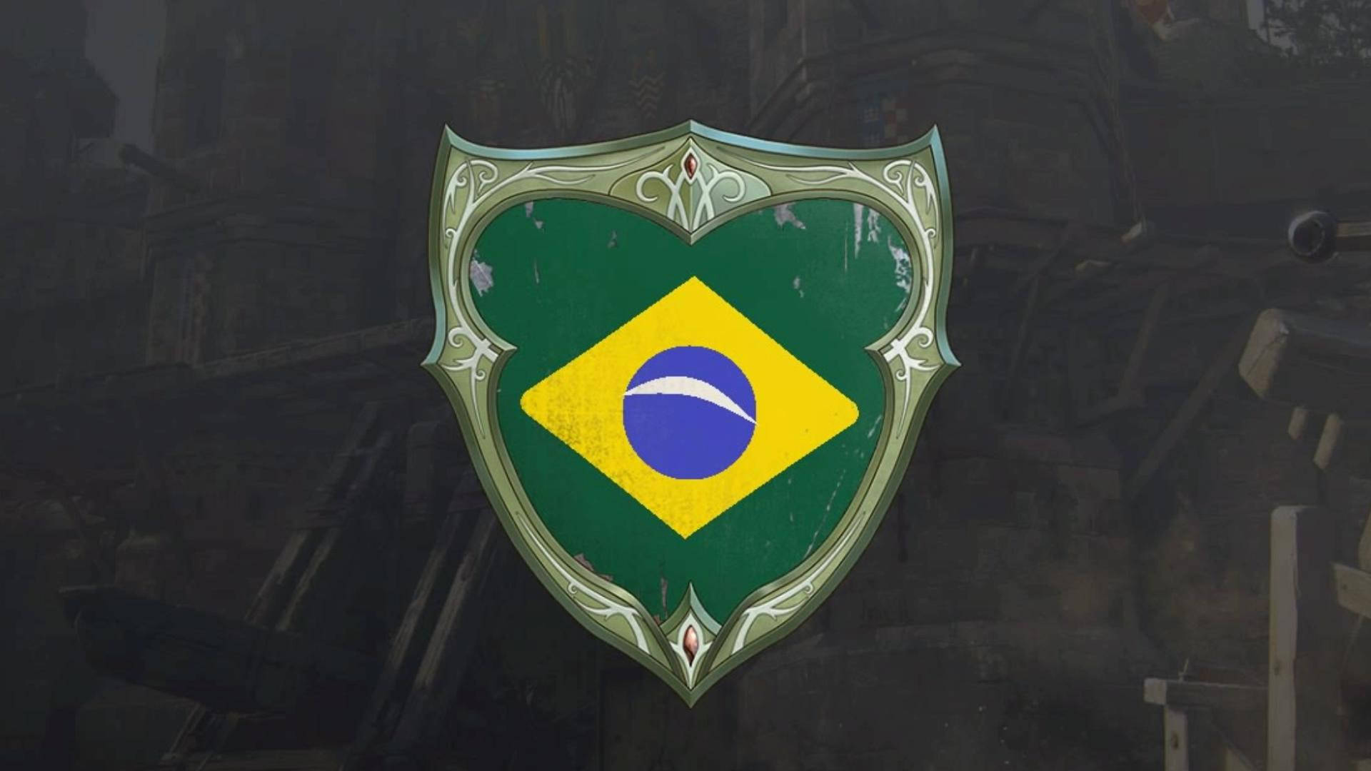 Brazil Flag In Armour Background