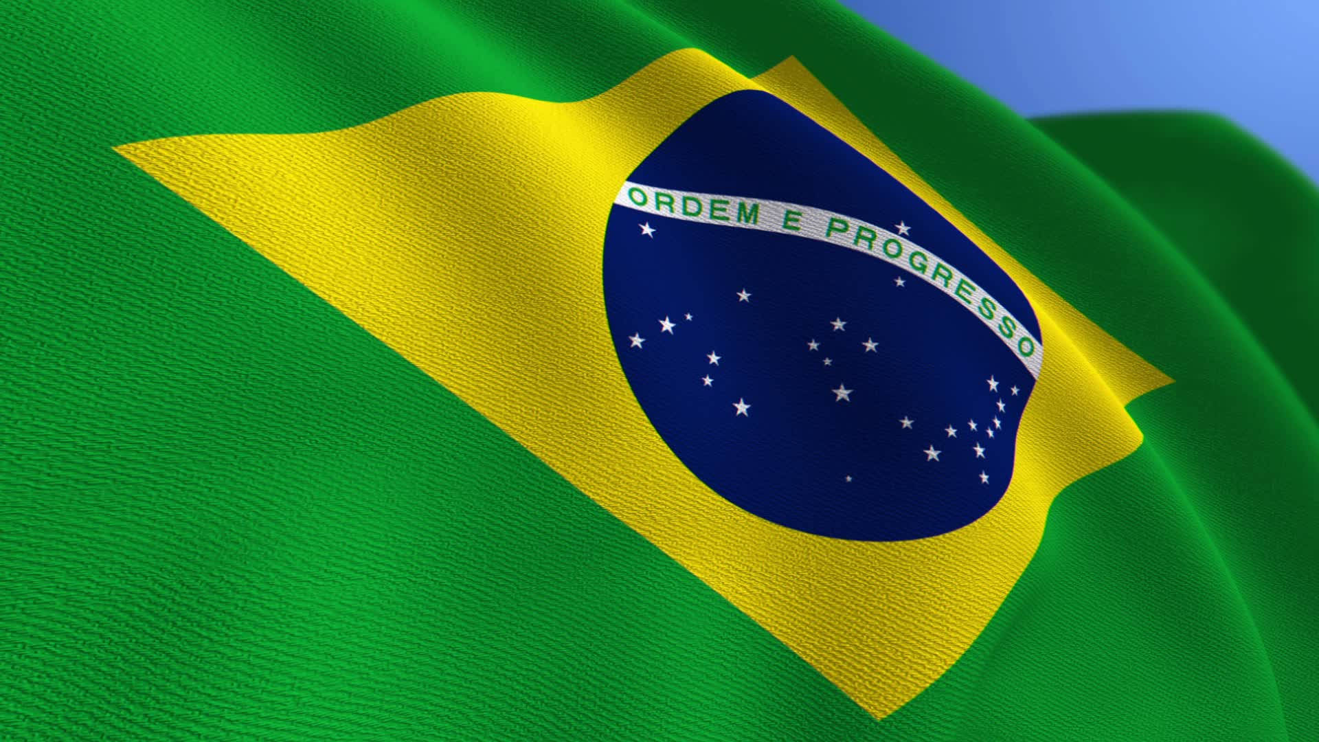 Brazil Flag In Rough Texture Background
