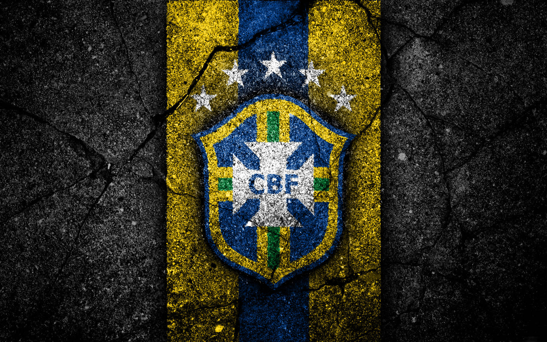 Brazil National Football Team Crack Cement Logo Background