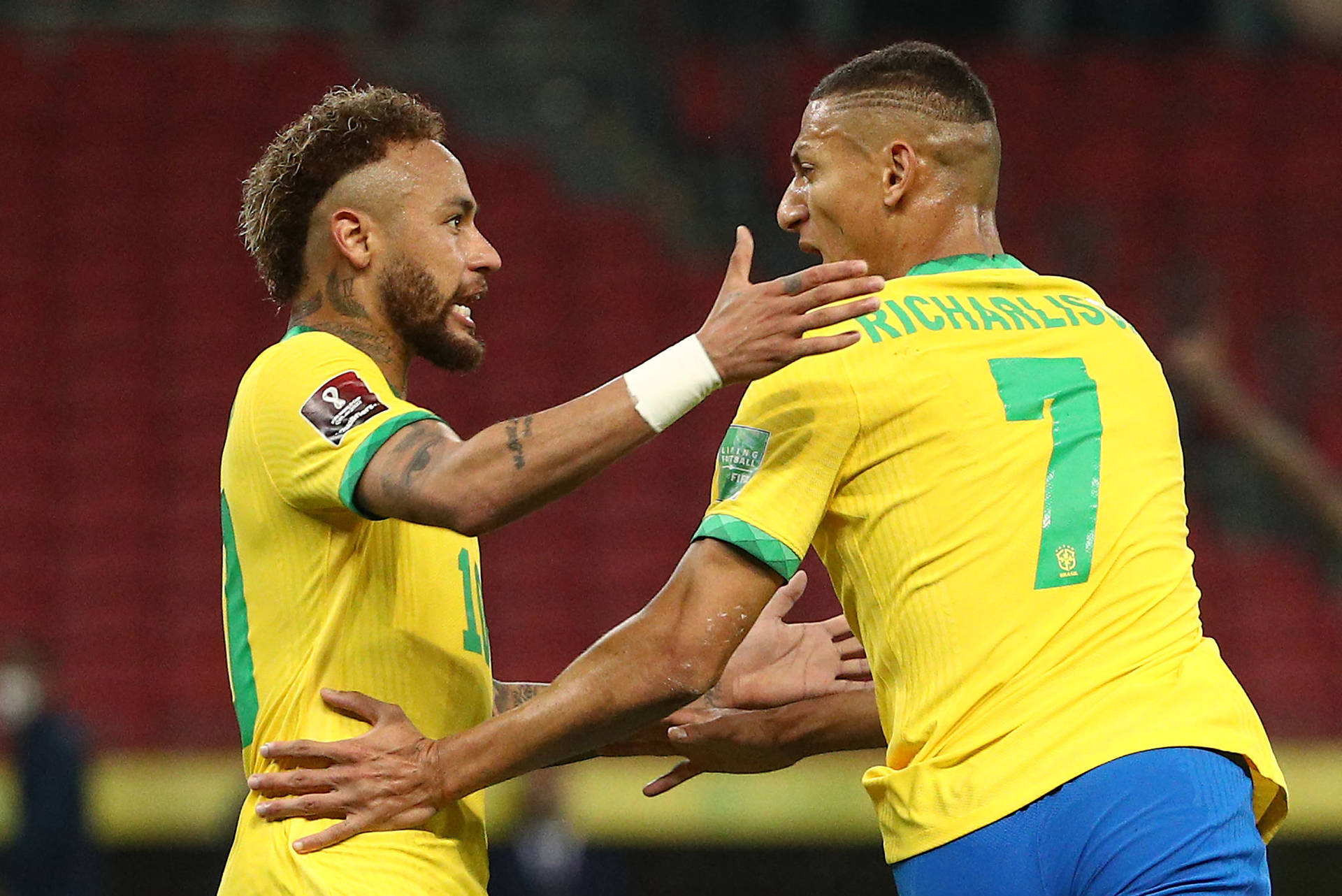 Brazil National Football Team Exciting Hug